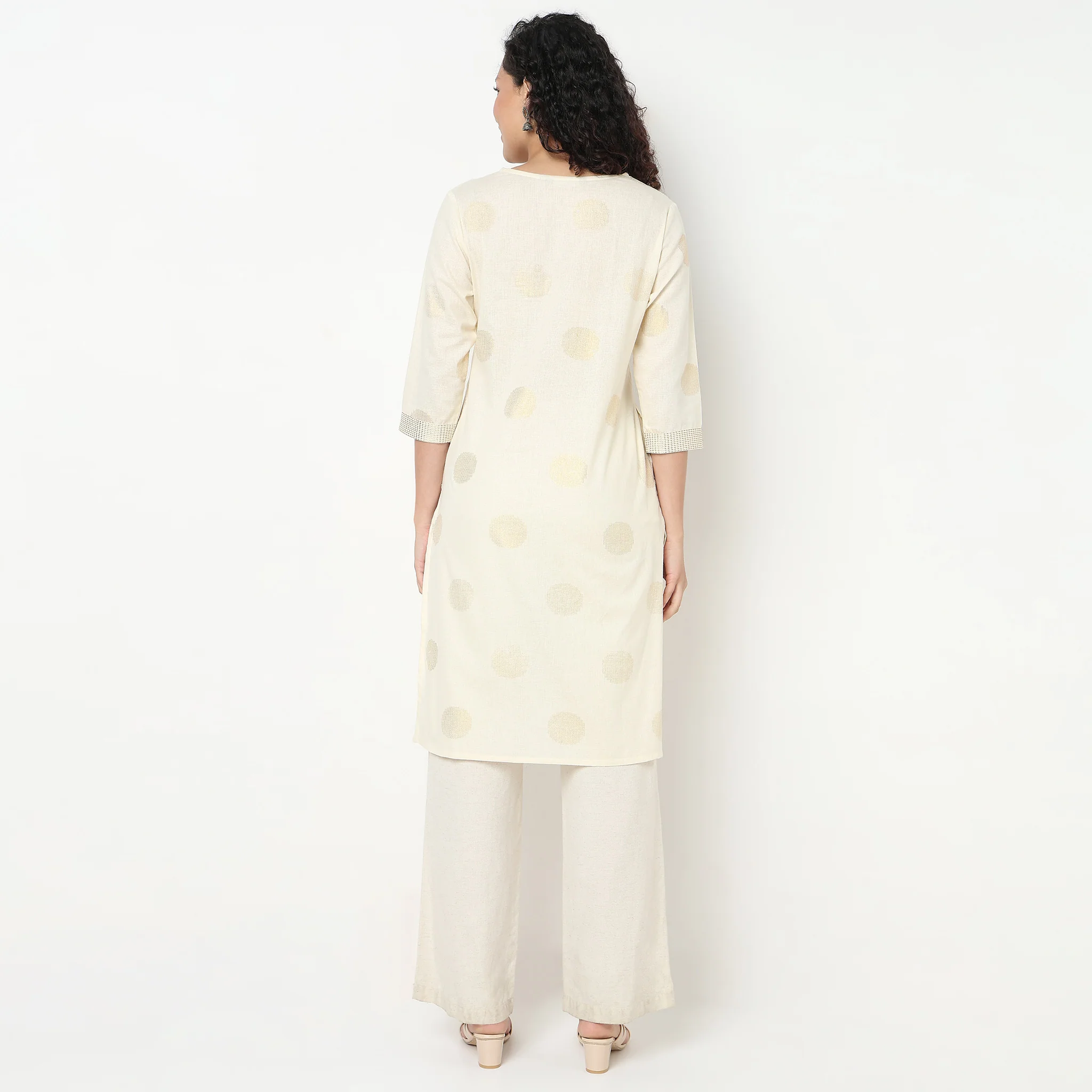 V-Neck Printed Long Kurta - Image 3