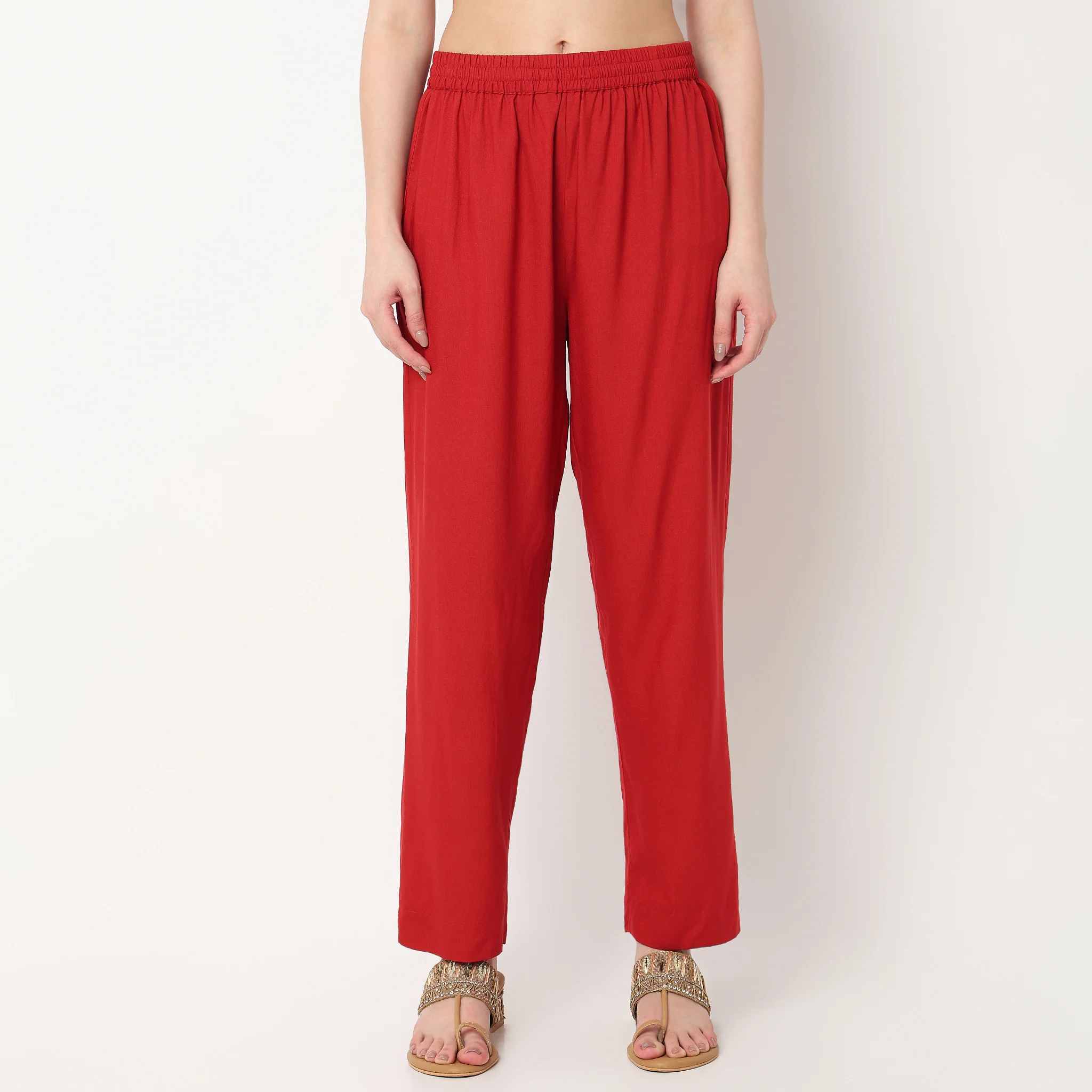 Printed V-Neck Straight Kurta with Pant Set - Image 6