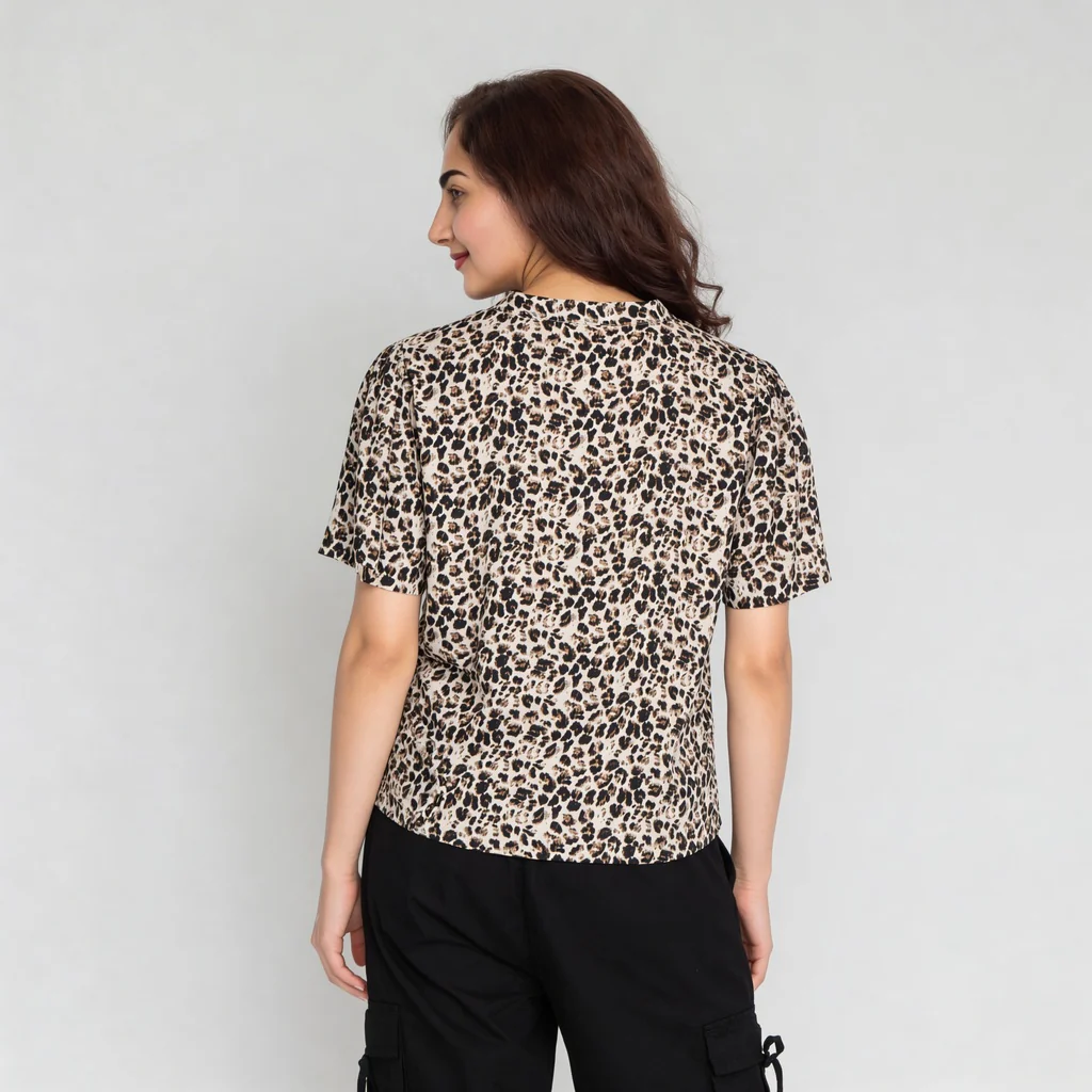 Printed V-Neck Top - Image 3