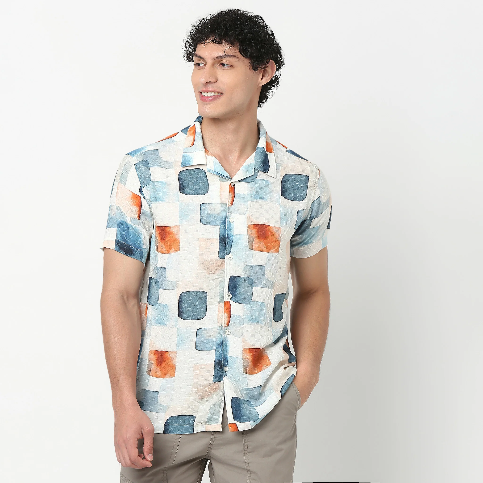 Printed Viscose Cuban Shirt - Image 2