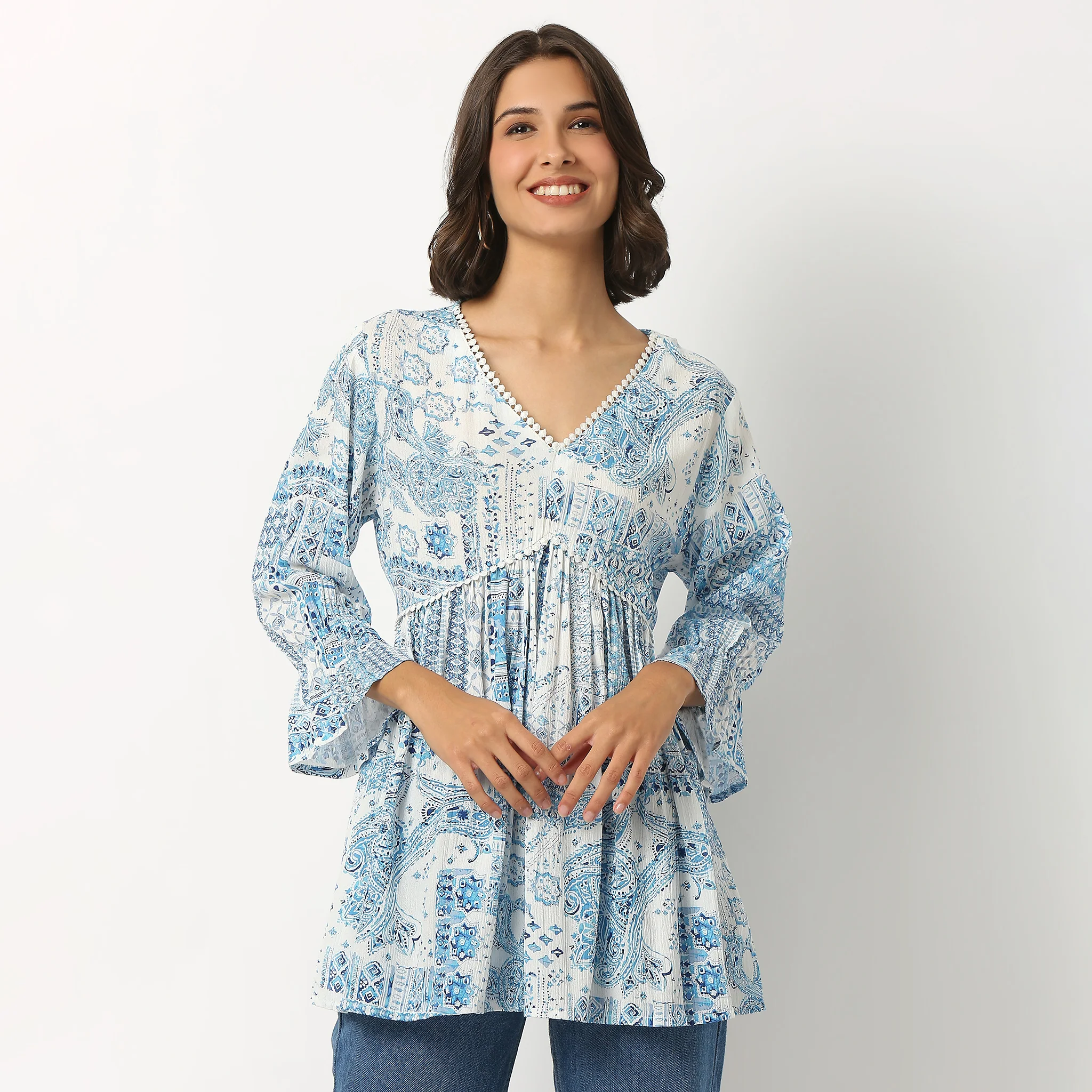 V-Neck Printed Tunic - Image 2