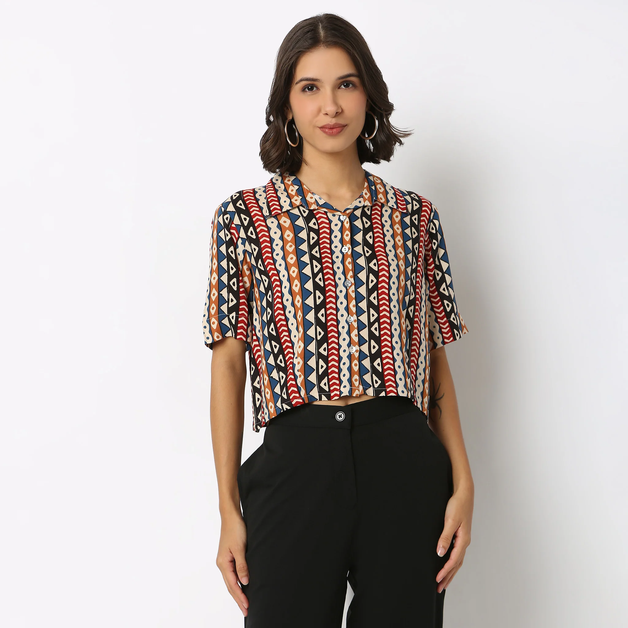 Printed Crop Shirt - Image 2