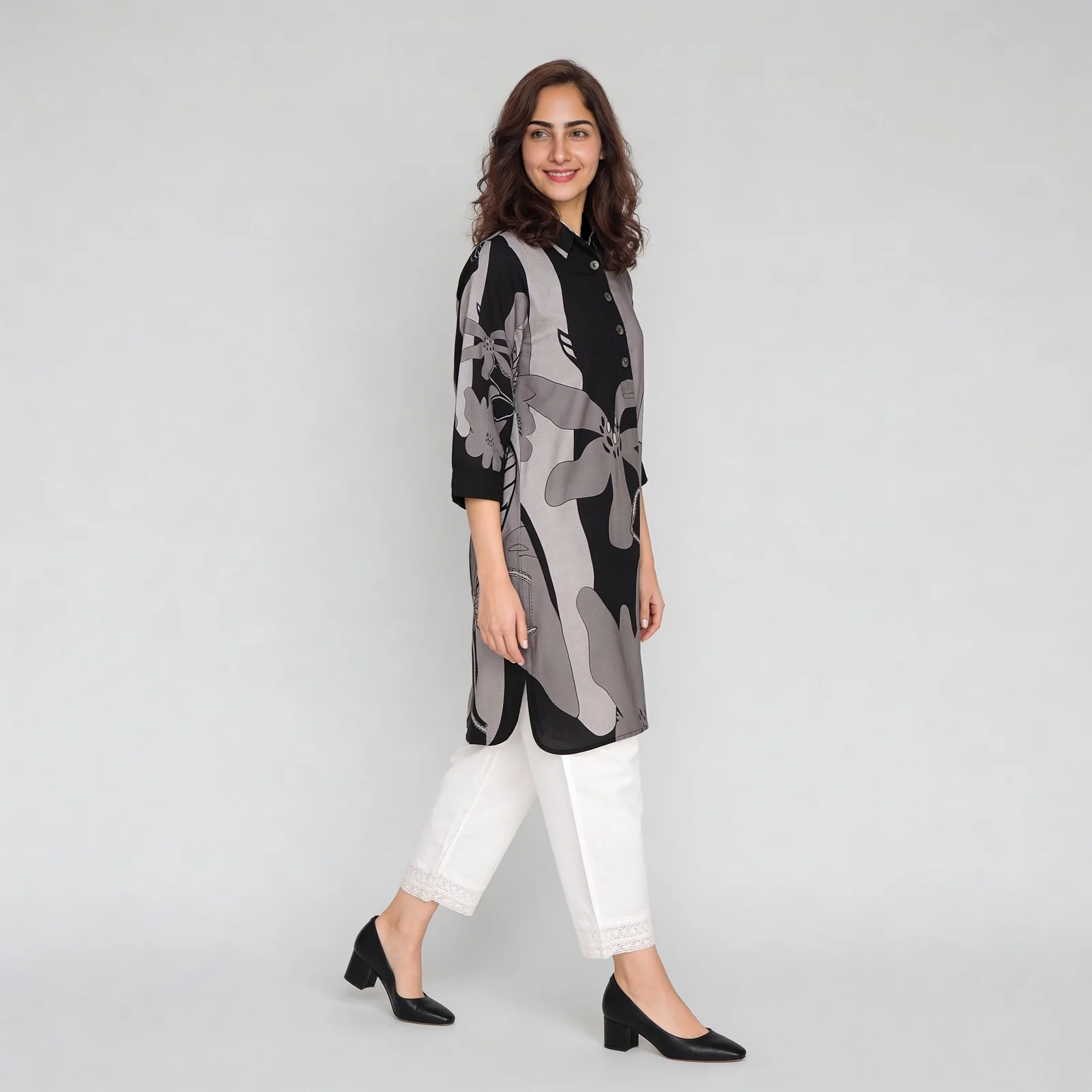 A-Line Printed Straight Kurta