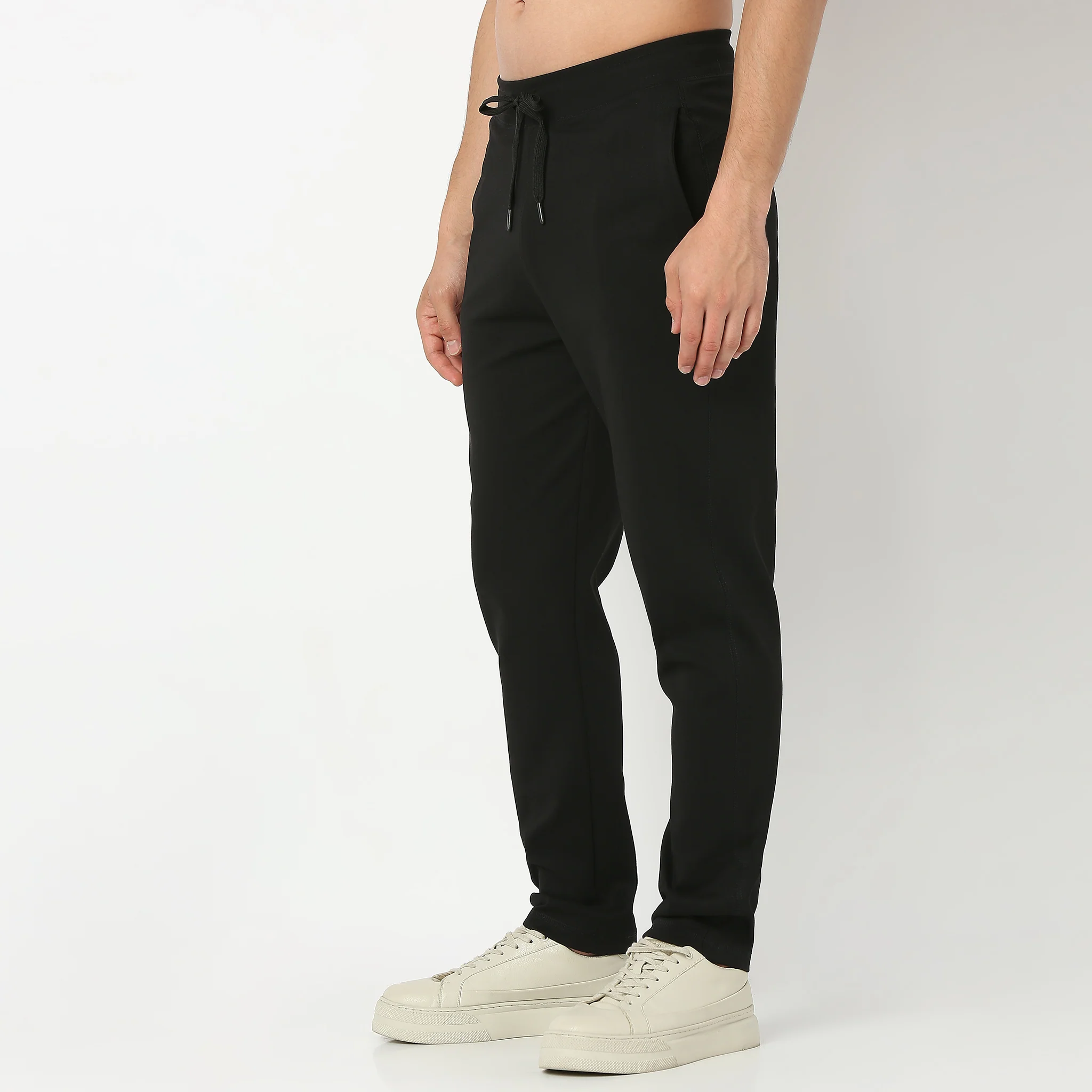 Knitted Solid Flexi Trackpants - Image 4