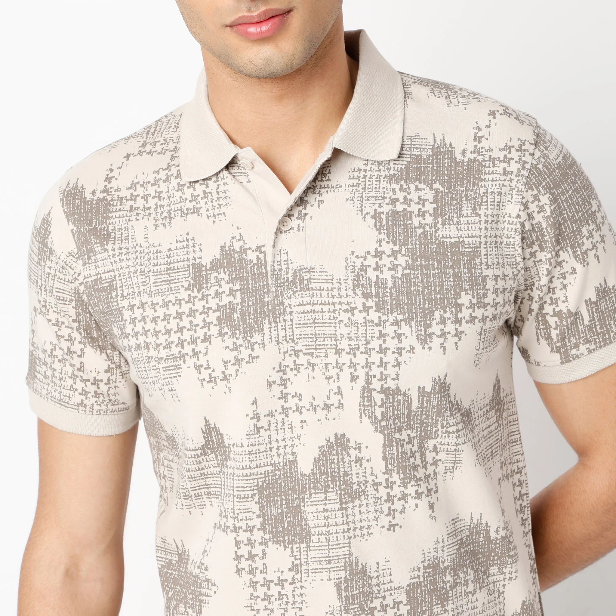All Over Print Half Sleeve Impressions Polo T-Shirt - Image 4