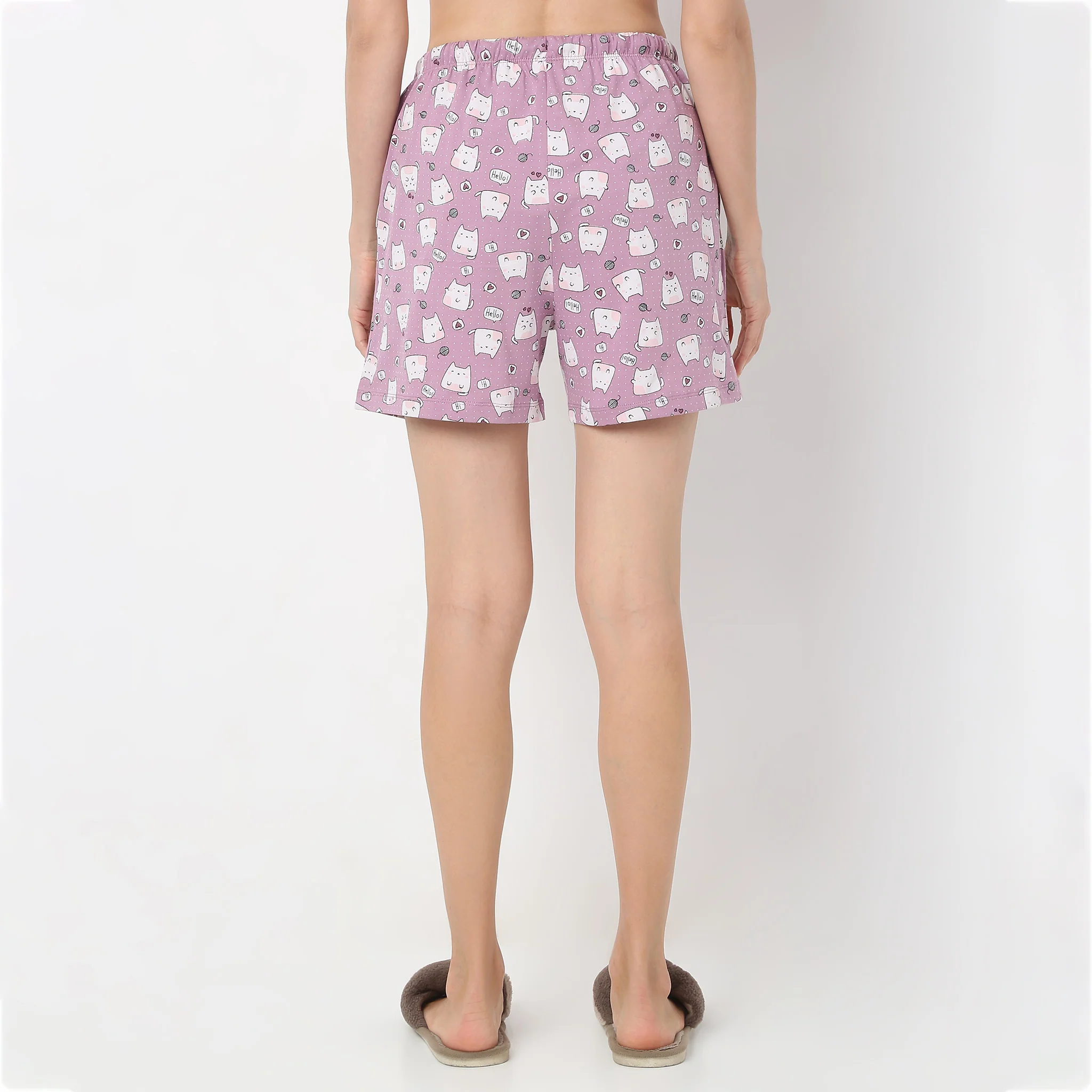 Above Knee Animal Print Lounge Shorts - Image 3
