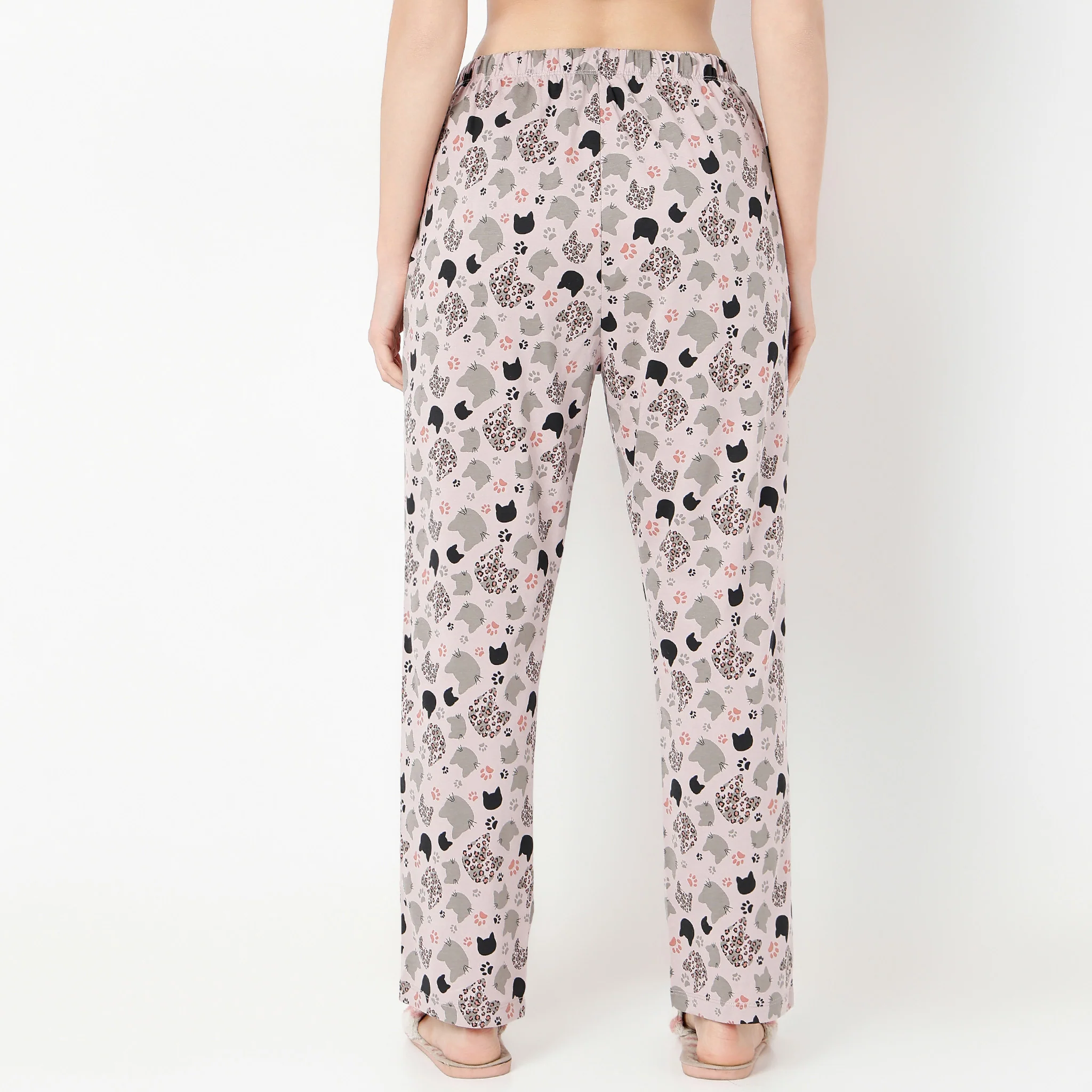 Ankle Length Straight Fit Animal Print Lounge Pyjamas - Image 3