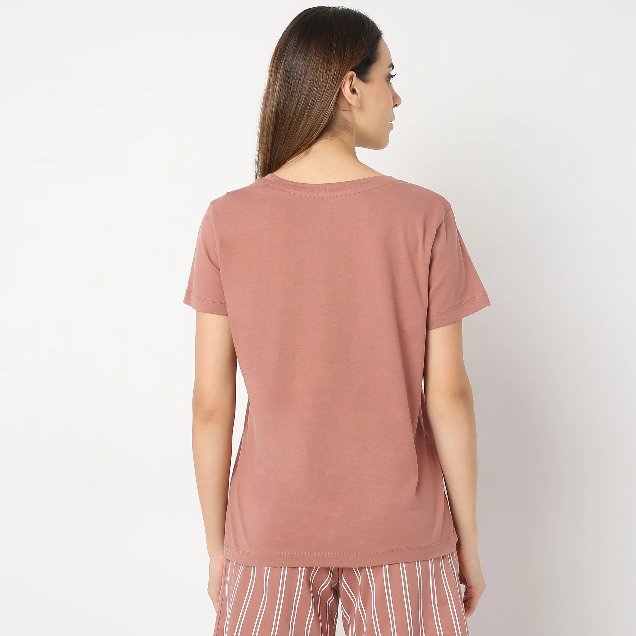 Animal Print Crew Neck Short Sleeve Lounge T-Shirt - Image 3