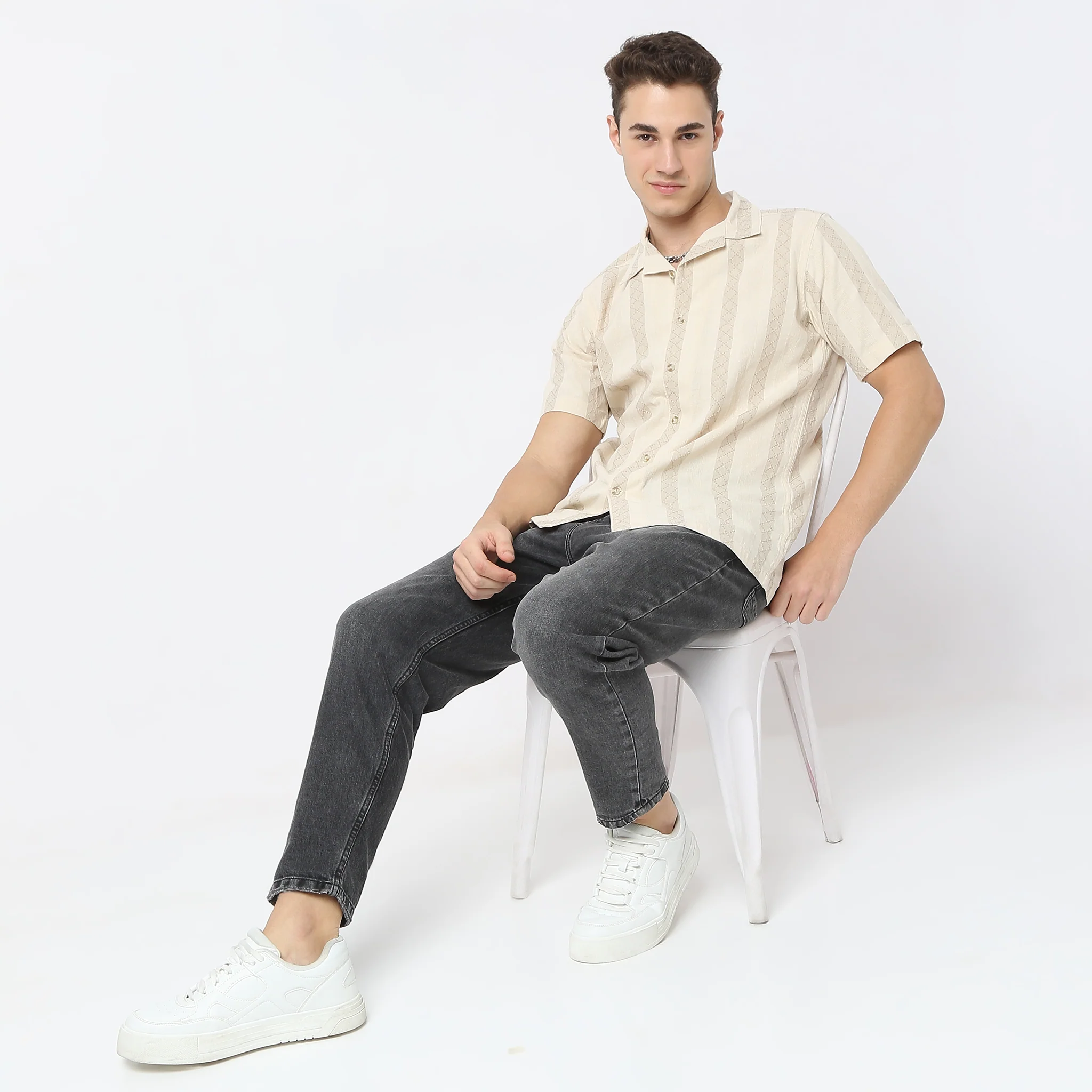 Mood™ Shirt - Cotton Structure - Natural Blend - Regular Fit Cuban Collar Shirt