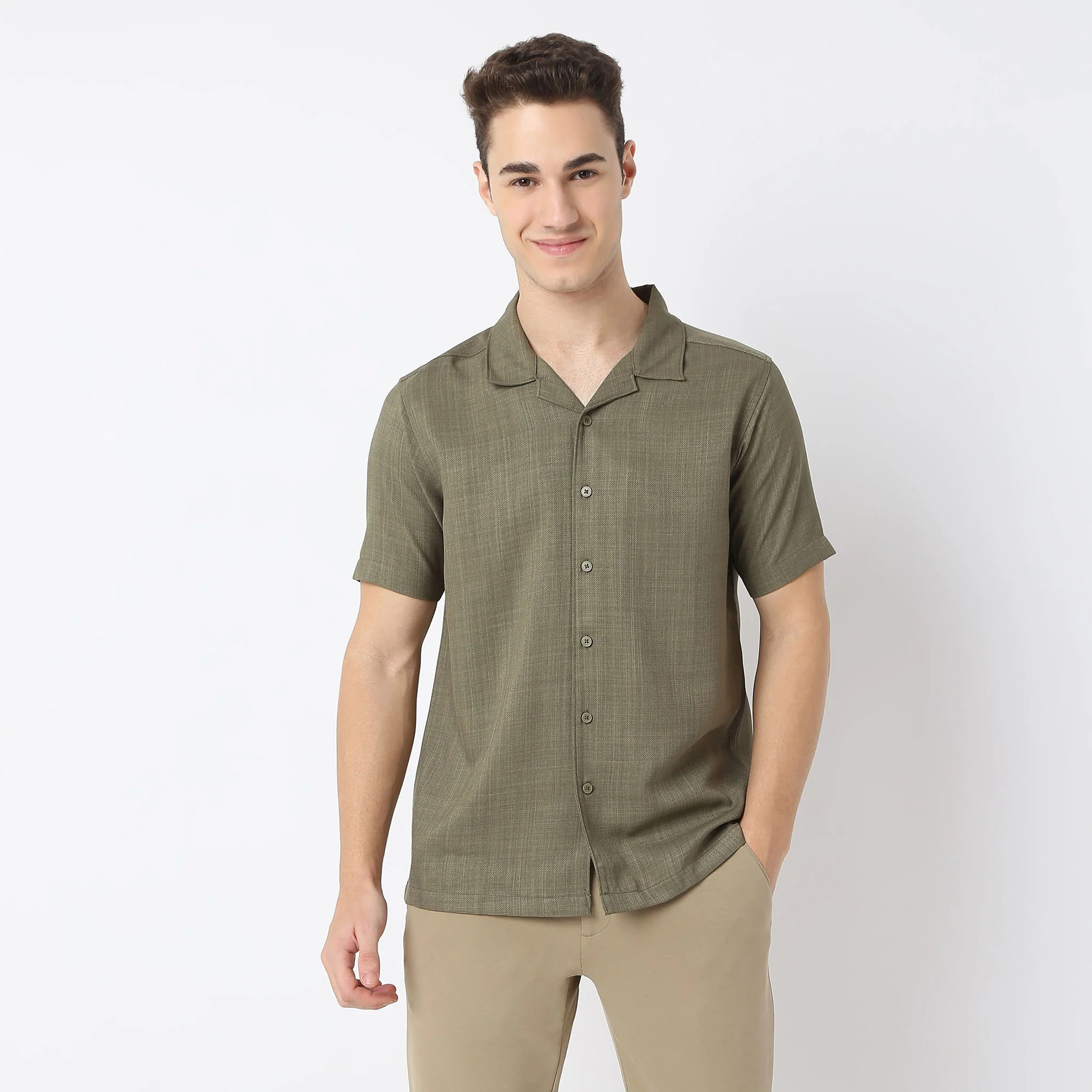 Retreat™ Shirts - Printed Structured Pattern Rich Fabric - Trendy Cuban Collar - Regular Fit Shirt - Image 7