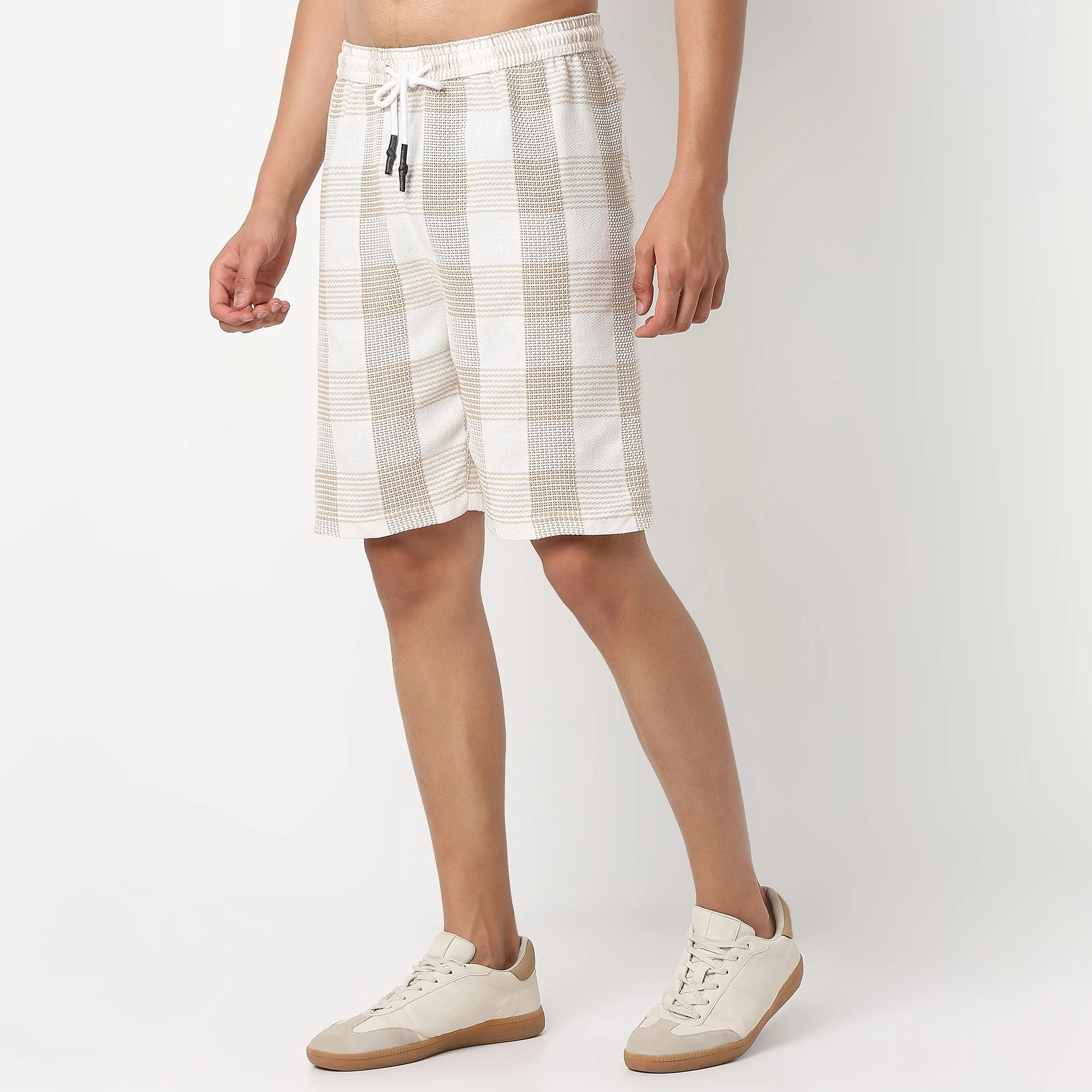 Moodᵉˣ Shorts - Above Knee Trendy Yarn Dyed Textured Pull-On Shorts Relaxed Fit - Image 5