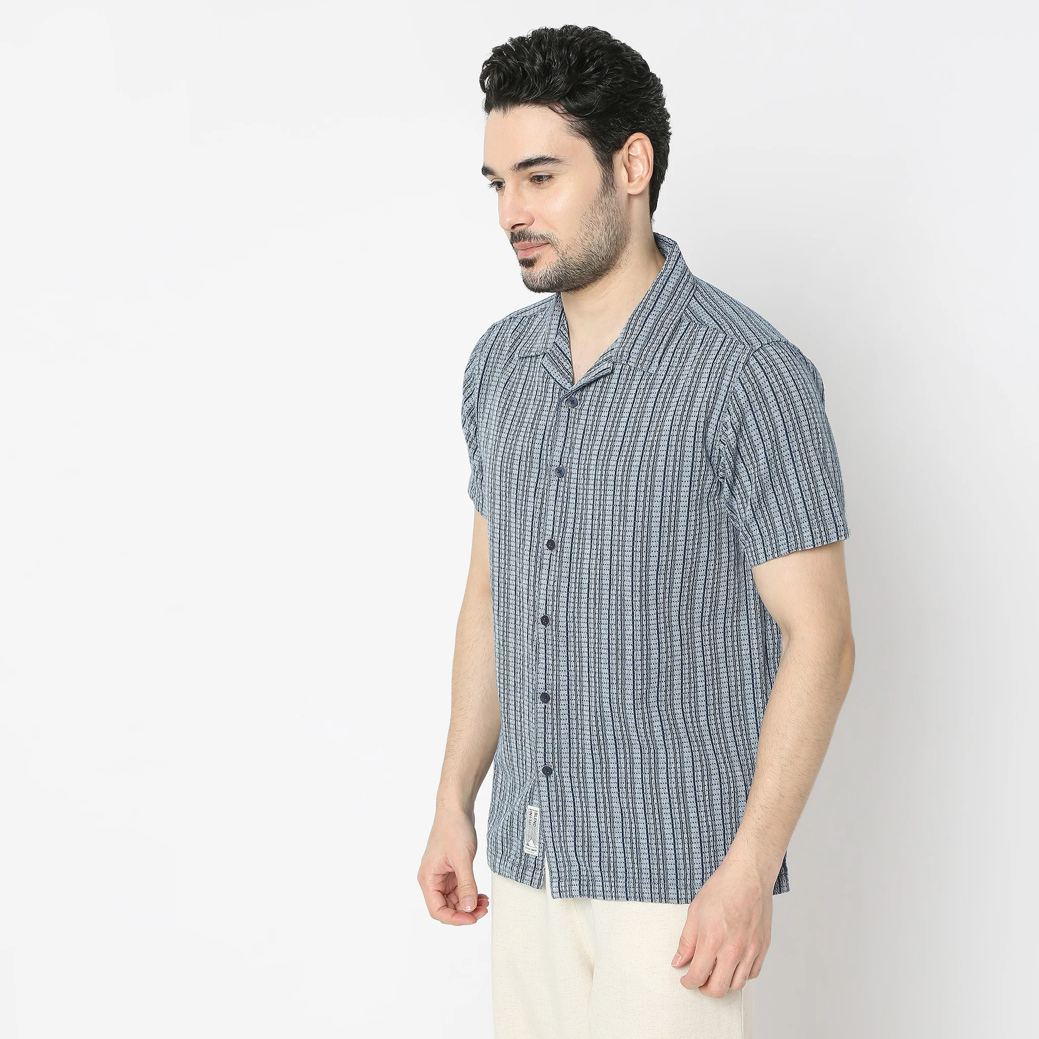 Checkered Camp Collar Cruiser Half Sleeve Shirt - Image 5