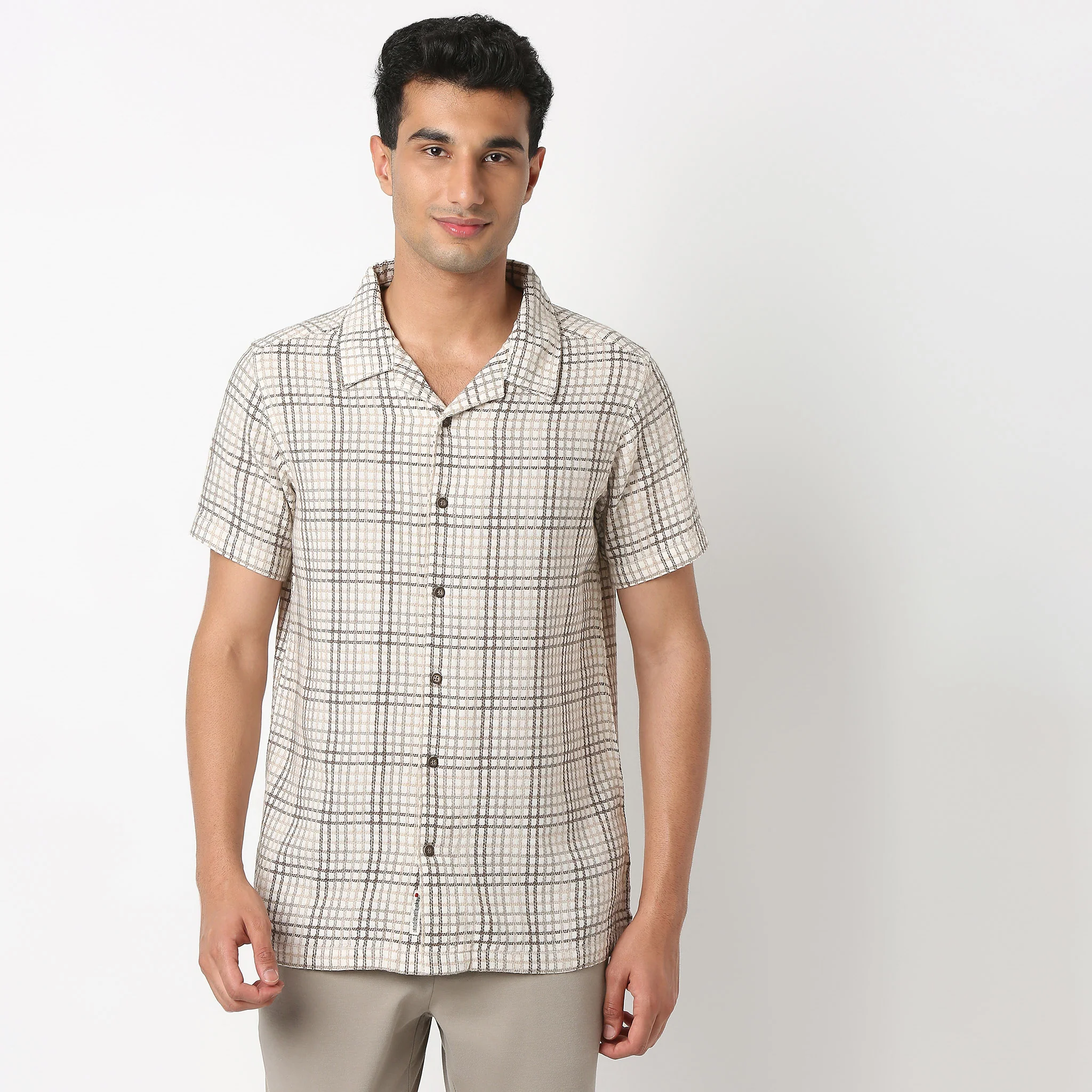 Moodᵉˣ Shirt - Camp Collar Textured Checks - Image 2