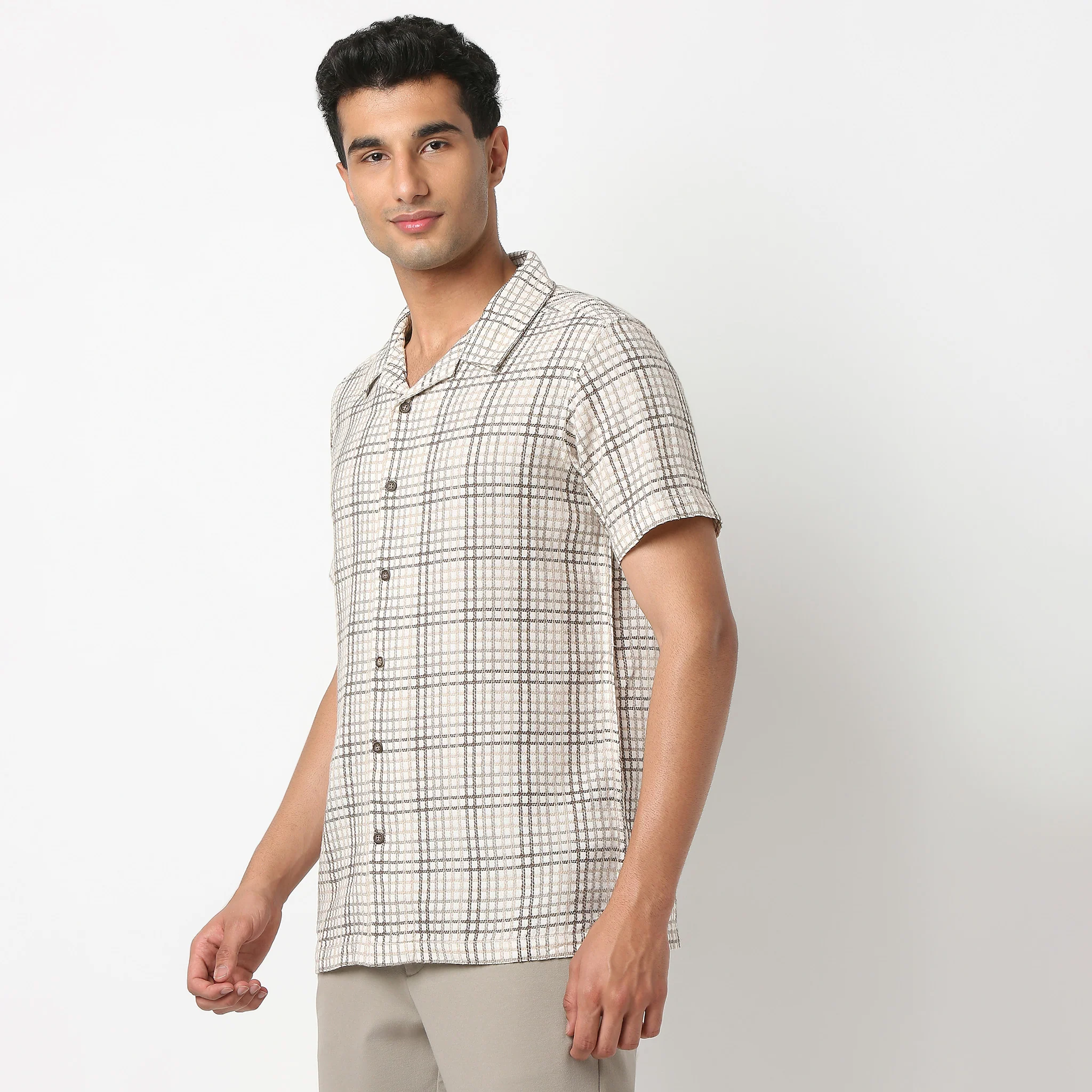 Moodᵉˣ Shirt - Camp Collar Textured Checks - Image 5