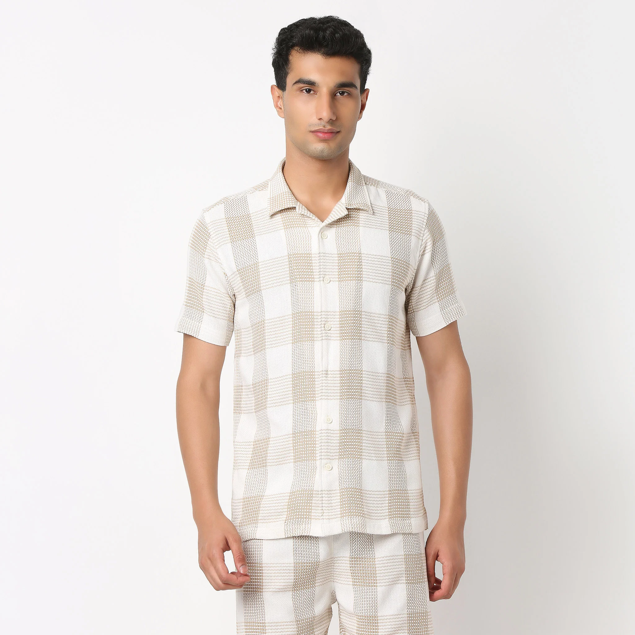 Moodᵉˣ Shirt - Camp Collar Textured Checks - Image 2