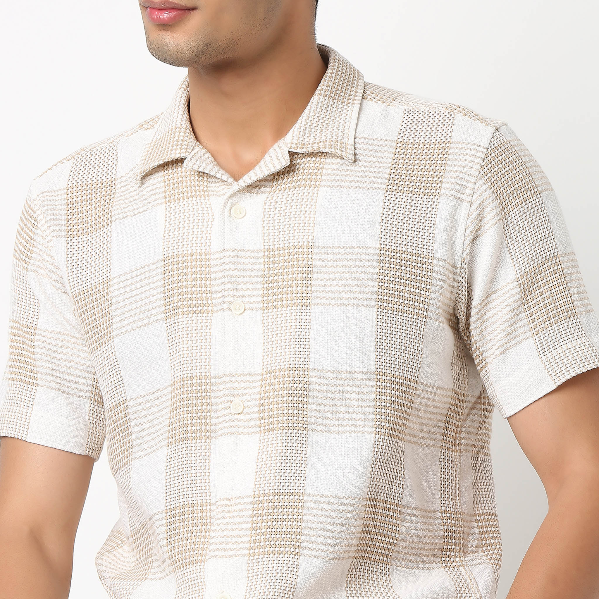 Moodᵉˣ Shirt - Camp Collar Textured Checks - Image 4