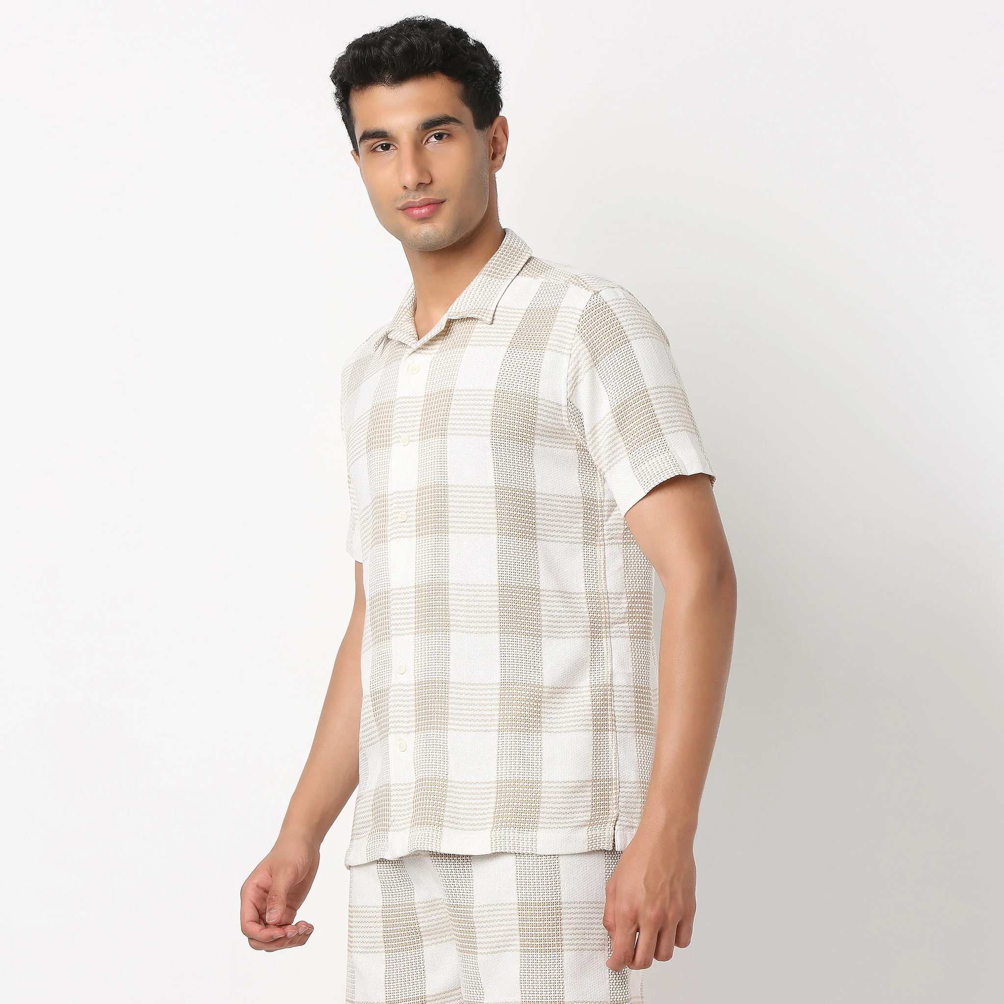Moodᵉˣ Shirt - Camp Collar Textured Checks - Image 5