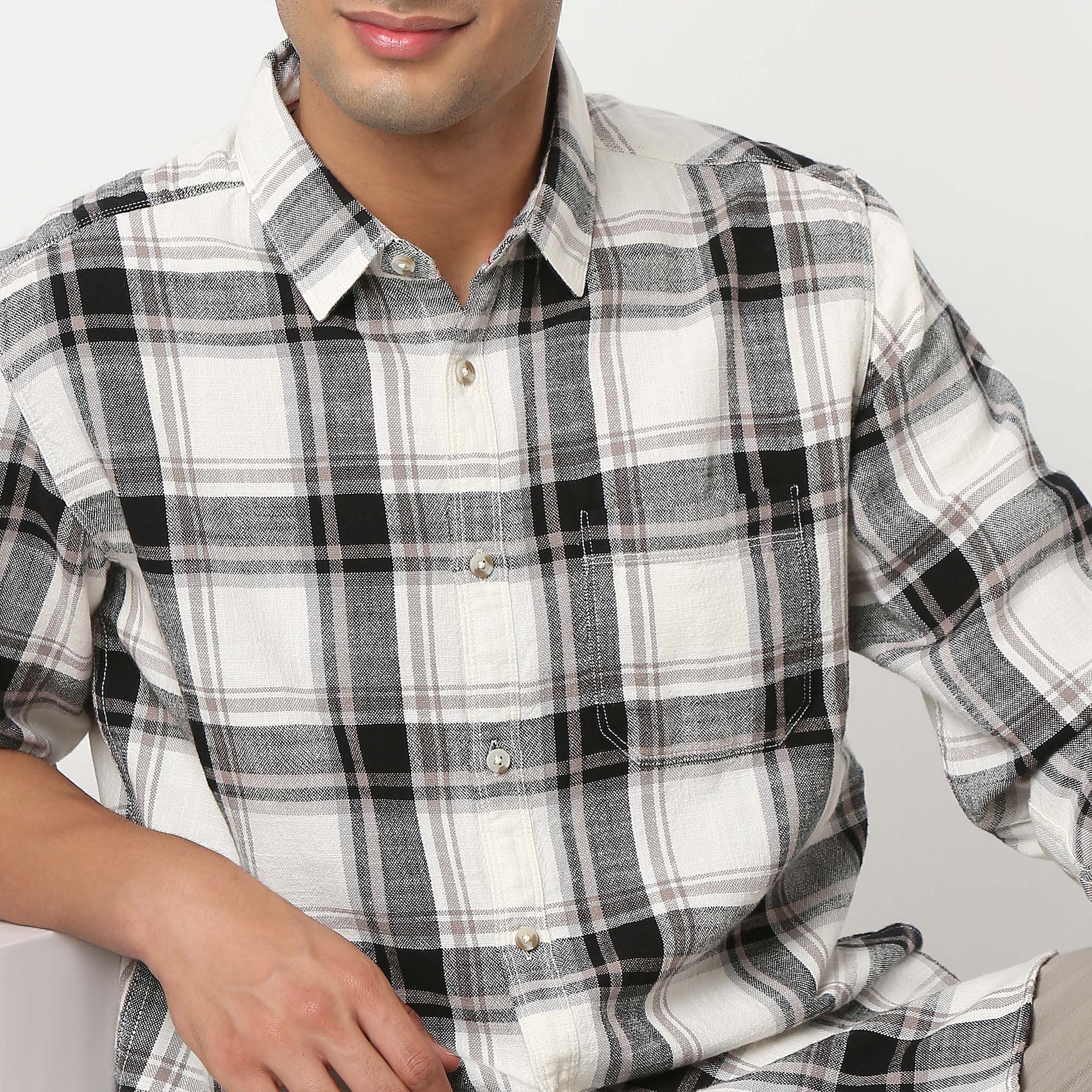 Full Sleeve Shirt Collar Checkered Ranger Shirt - Image 19