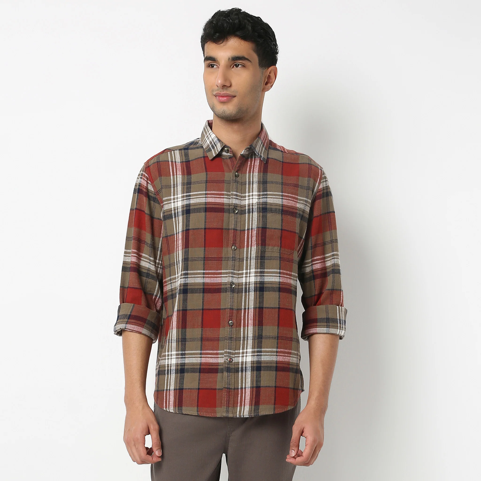 Full Sleeve Shirt Collar Checkered Ranger Shirt - Image 2