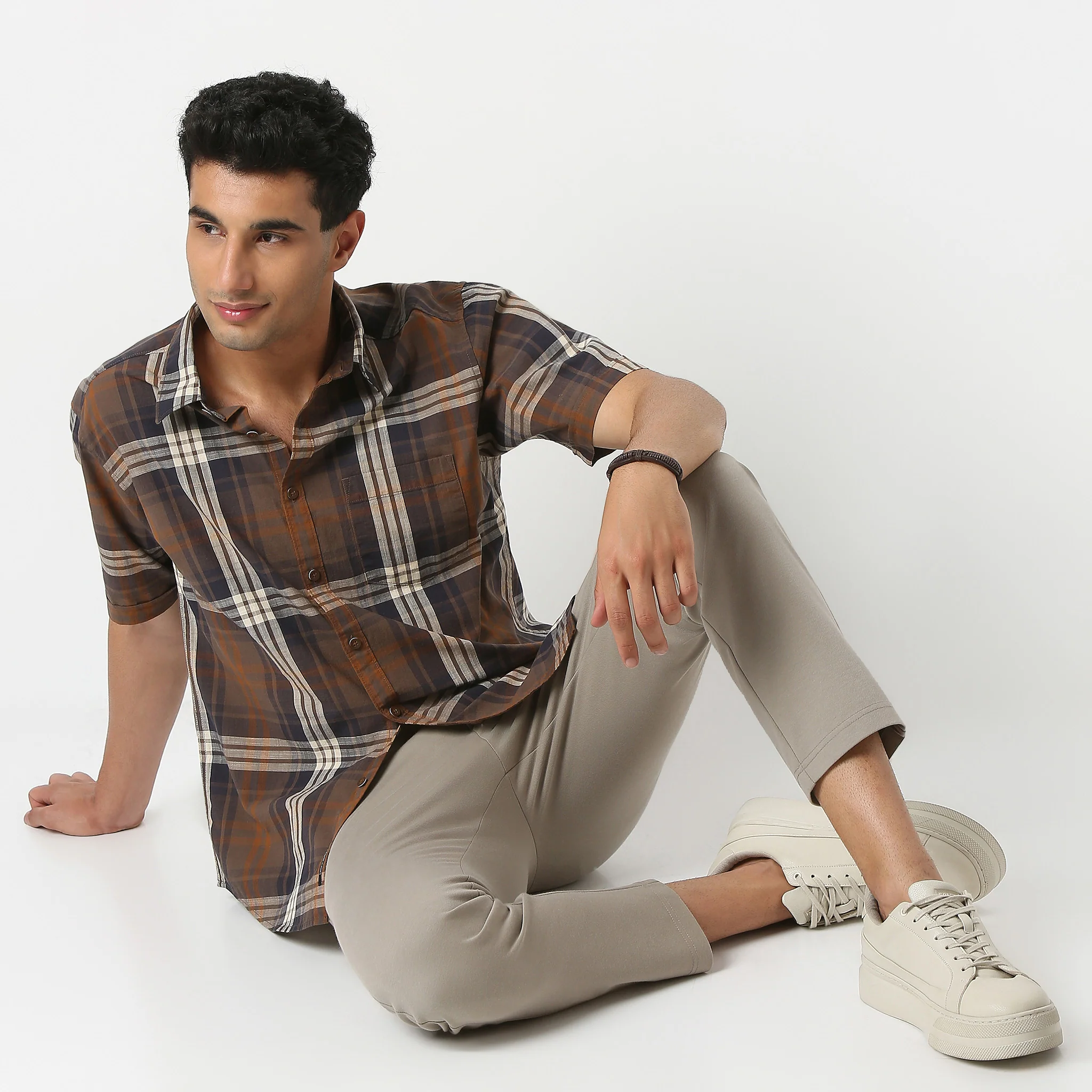 Country Slubᵉˣ - 100% Cotton Checkered Half Sleeve Shirt