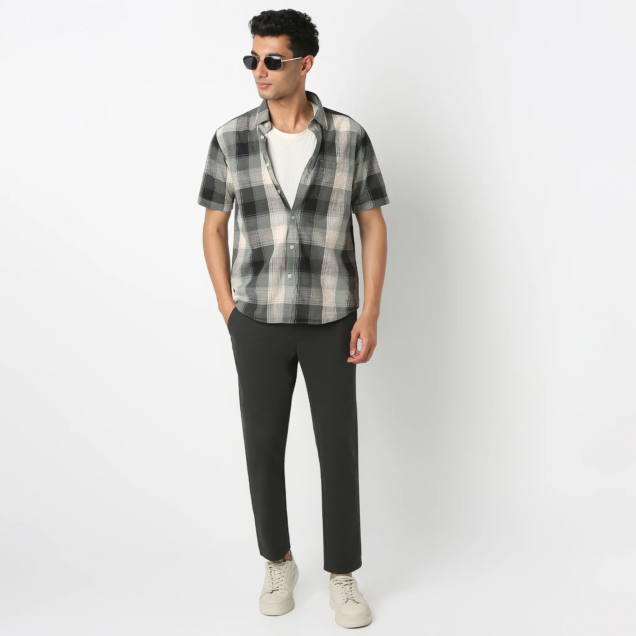 Country Slubᵉˣ - 100% Cotton Checkered Half Sleeve Shirt