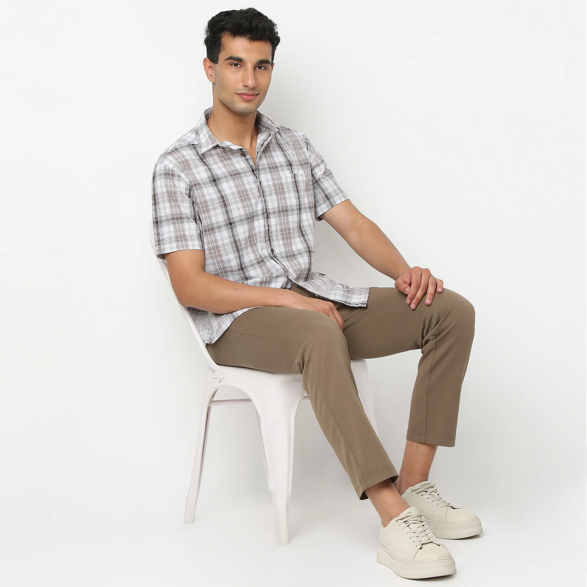 Country Slubᵉˣ - 100% Cotton Checkered Half Sleeve Shirt