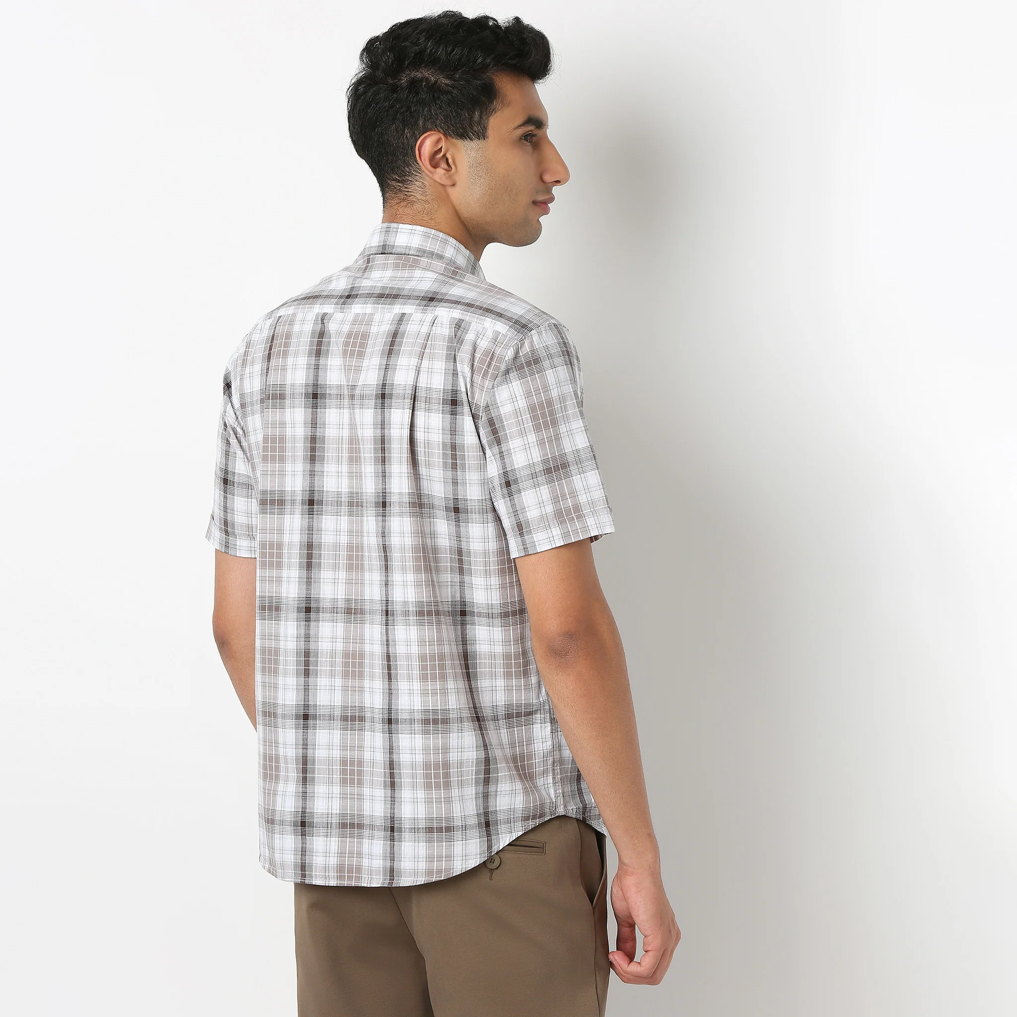 Country Slubᵉˣ - 100% Cotton Checkered Half Sleeve Shirt - Image 3