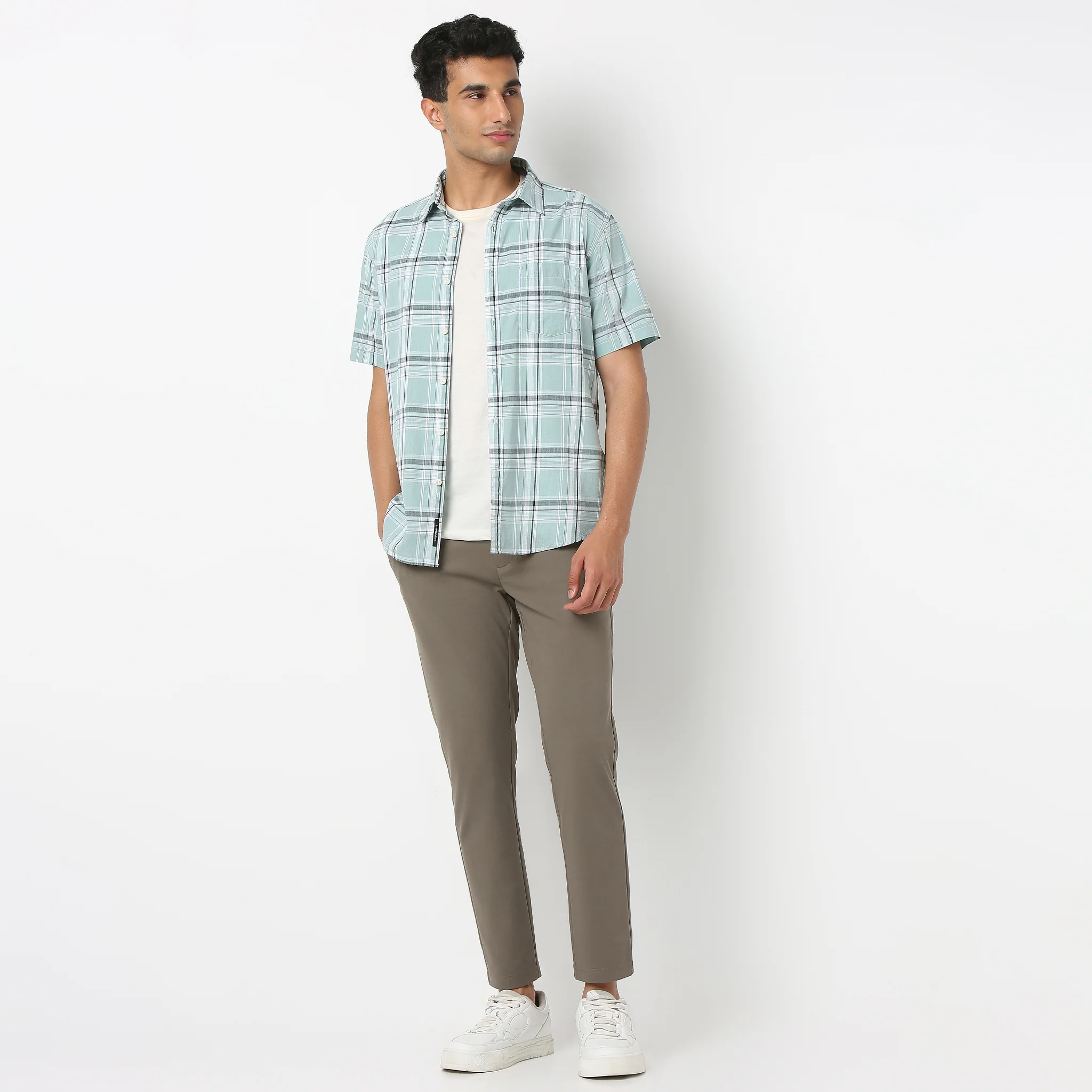 Country Slubᵉˣ - 100% Cotton Checkered Half Sleeve Shirt - Image 2