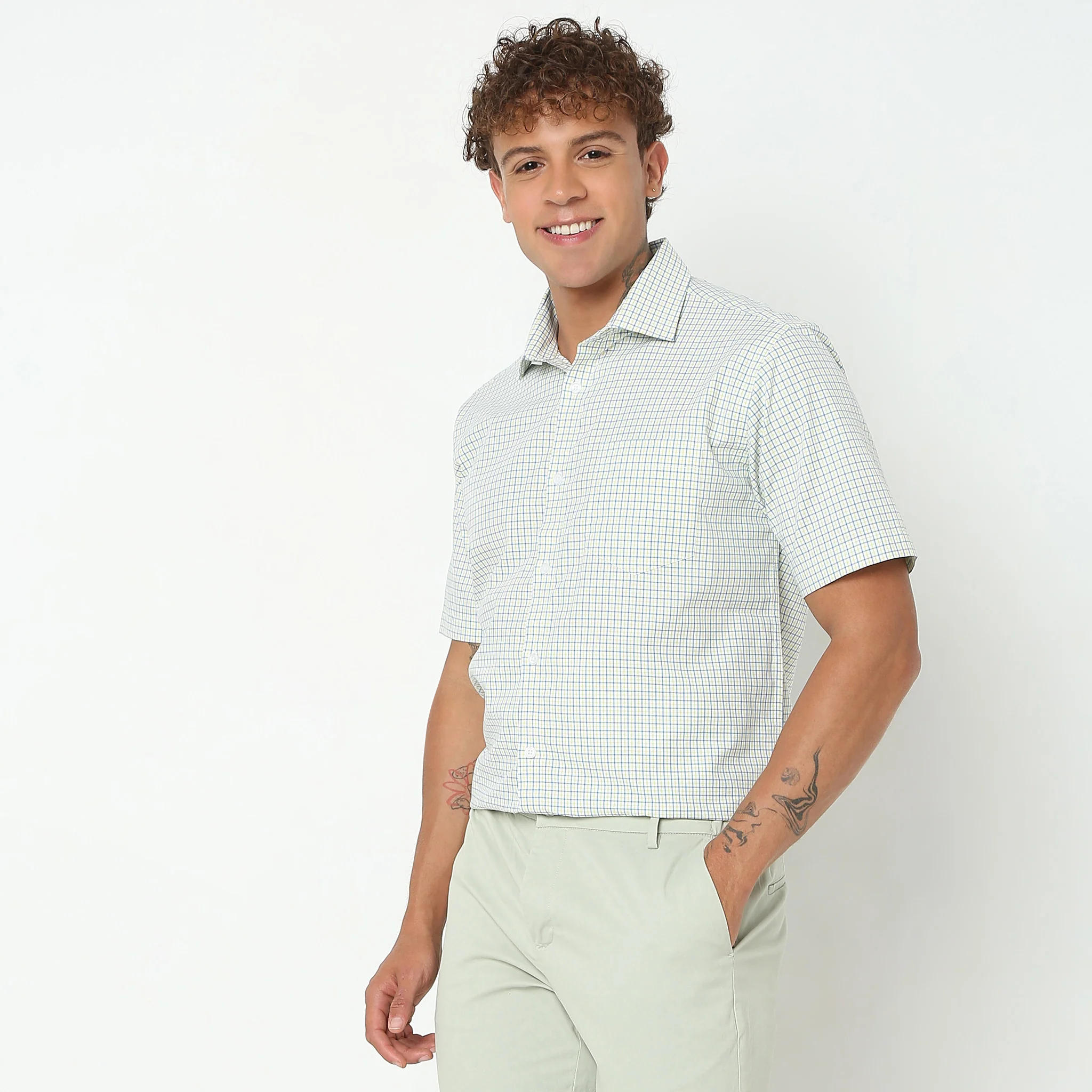 Regular Fit Checkered Shirt - Image 5