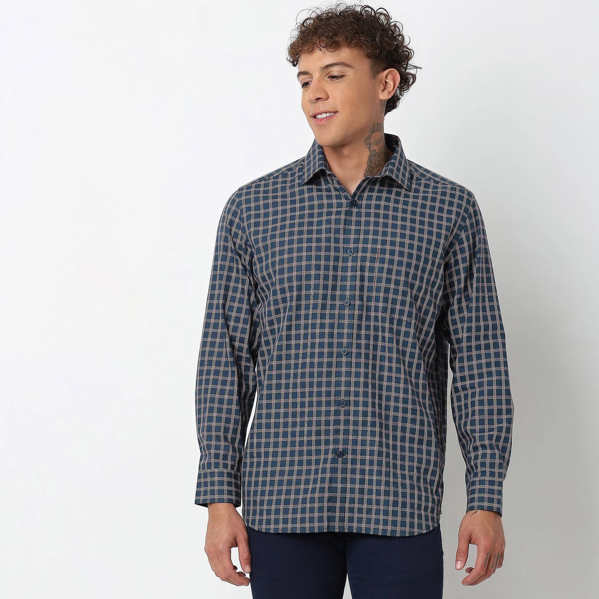 Regular Fit Checkered Shirt - Image 2