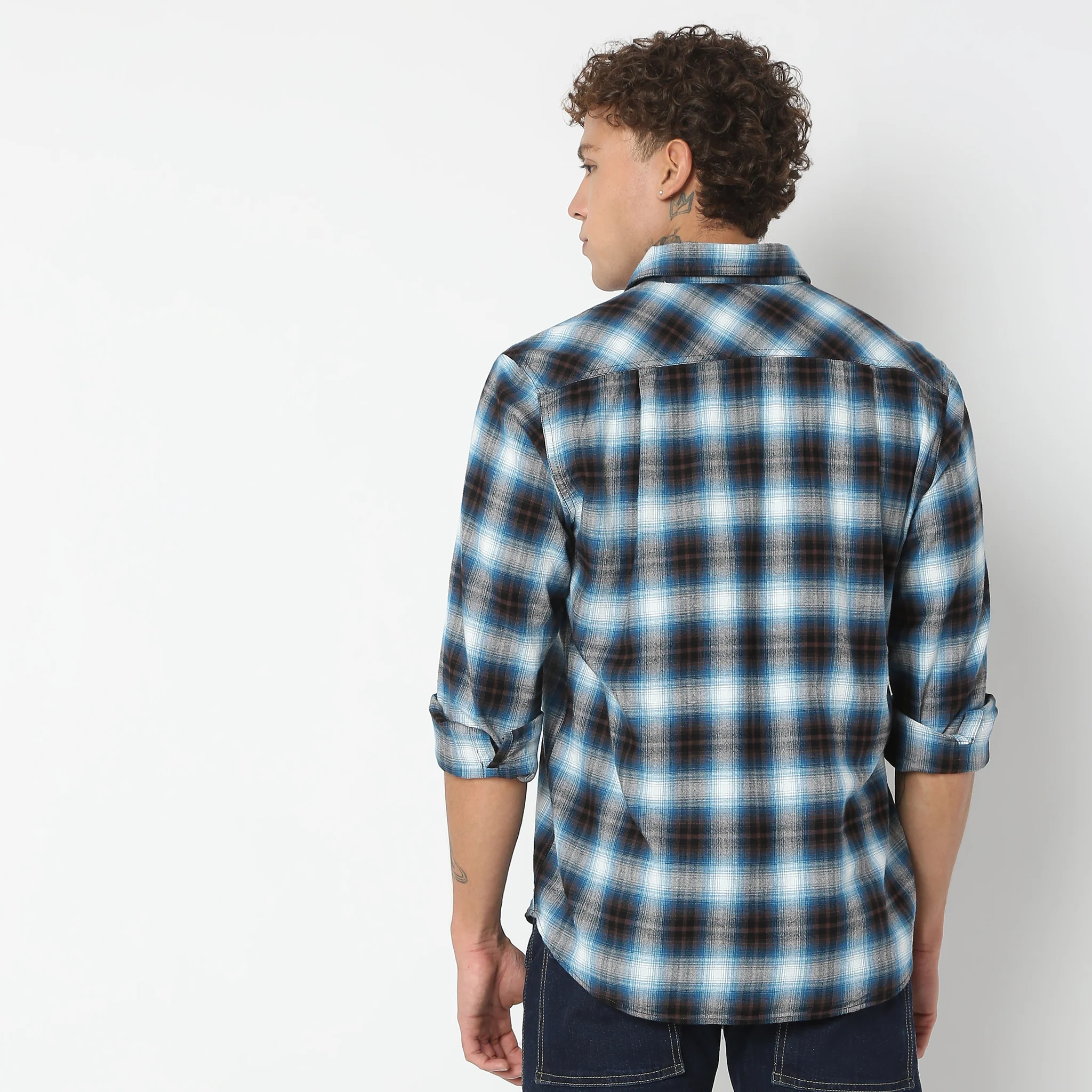Regular Fit Checkered Shirt - Image 3