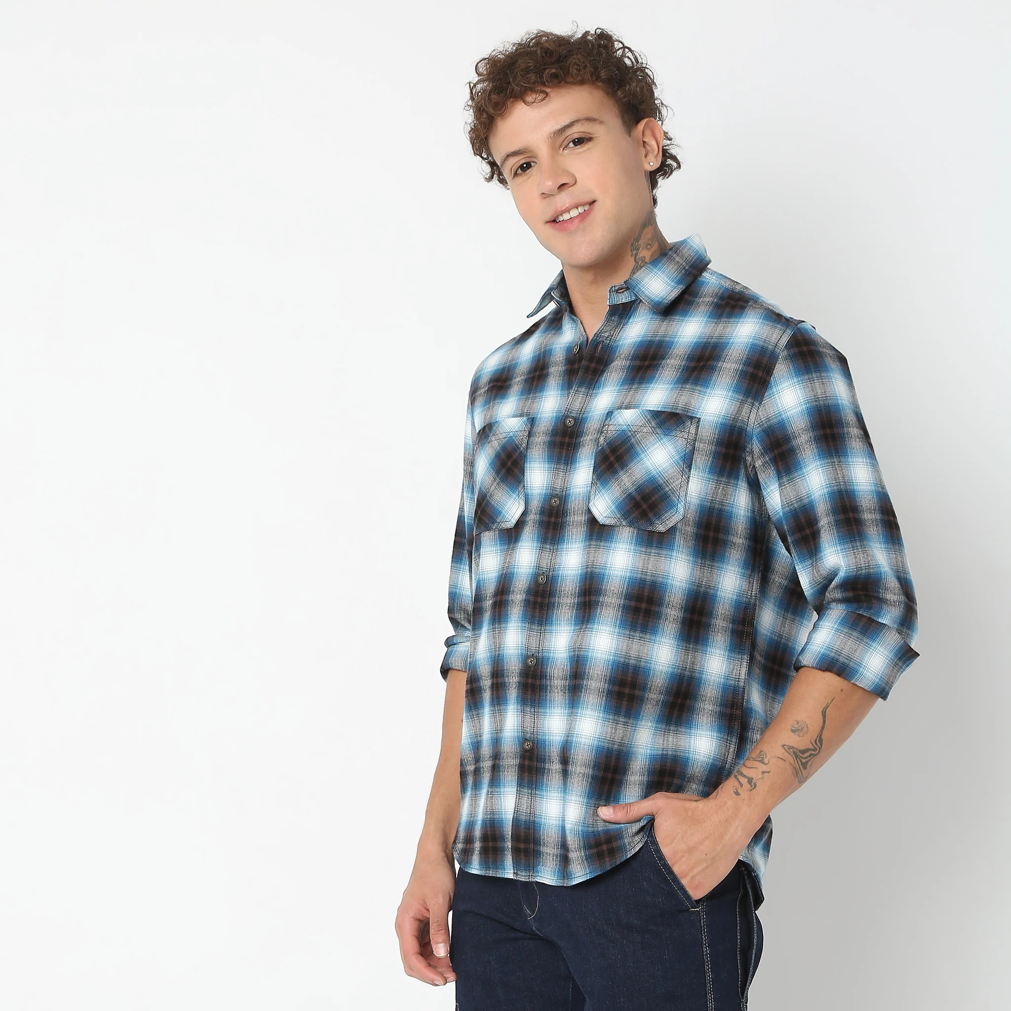 Regular Fit Checkered Shirt - Image 5