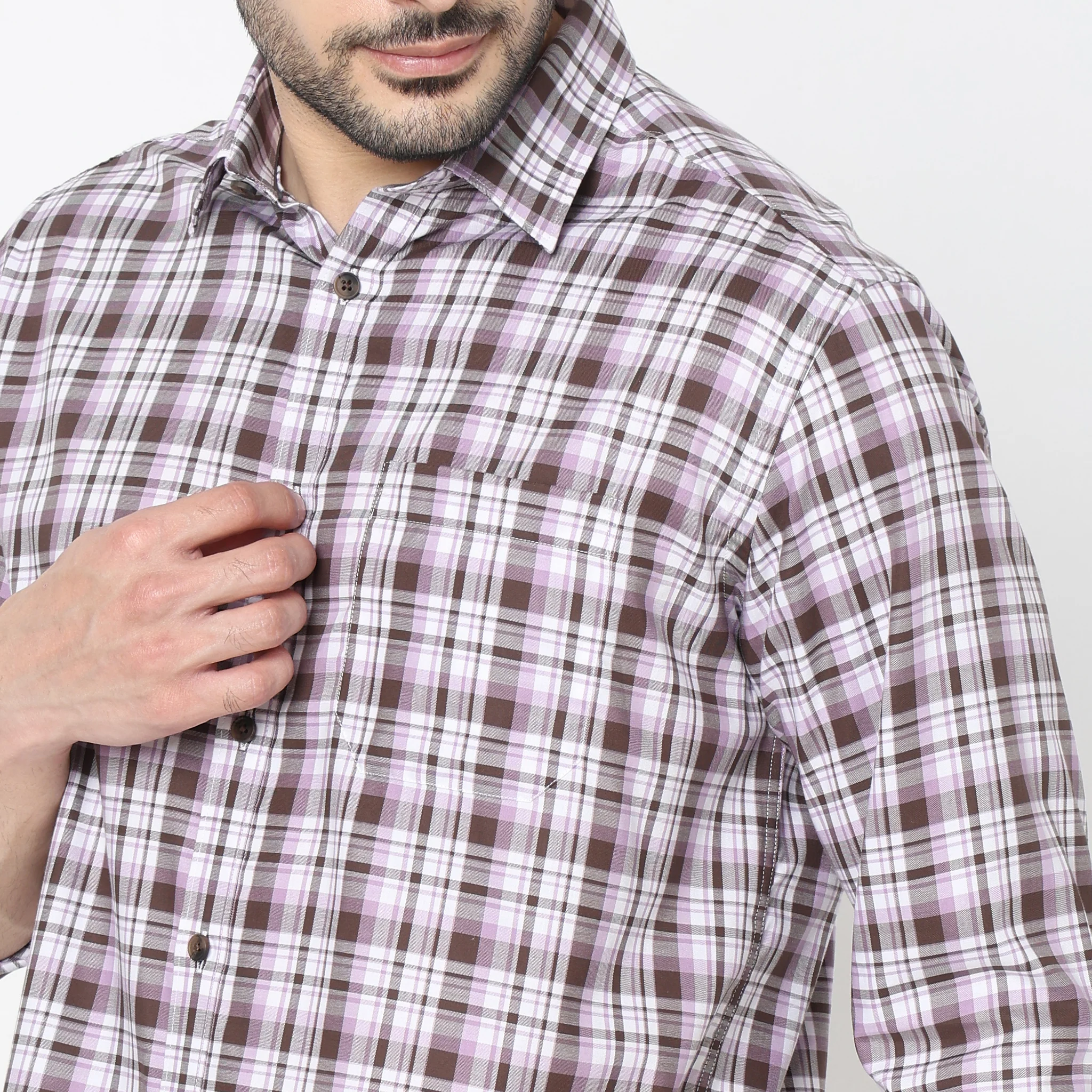 Regular Fit Checkered Shirt - Image 4
