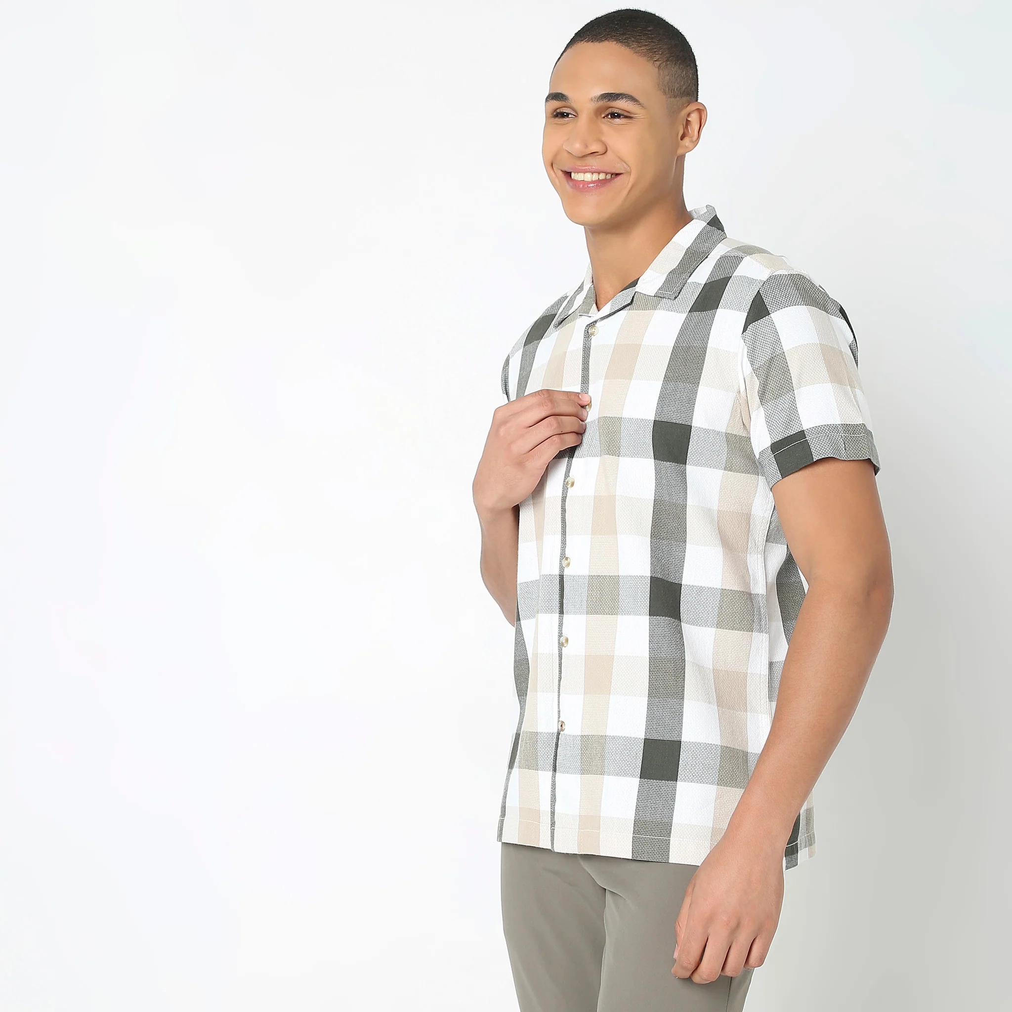 Regular Fit Checkered Shirt - Image 5