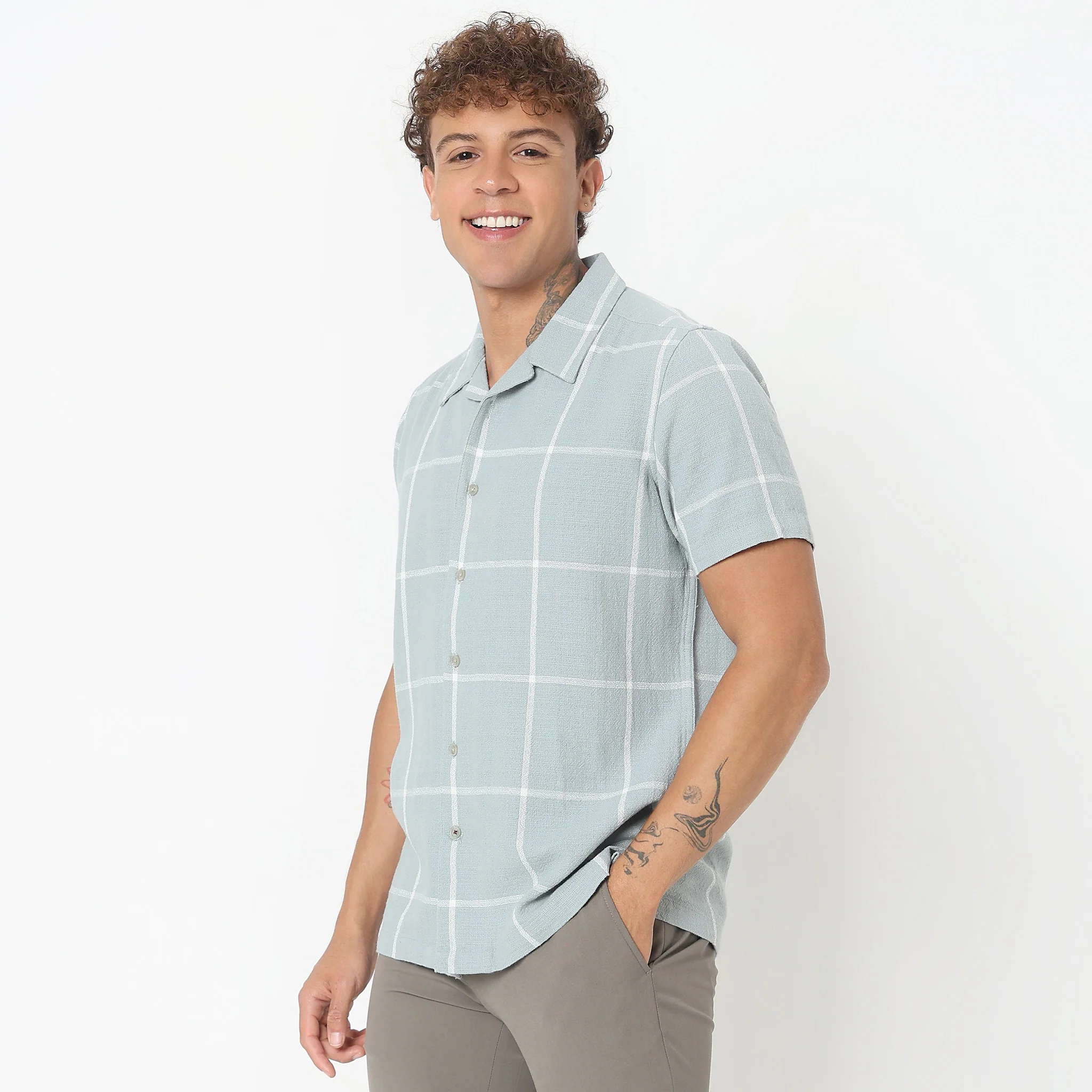 Regular Fit Checkered Shirt - Image 5