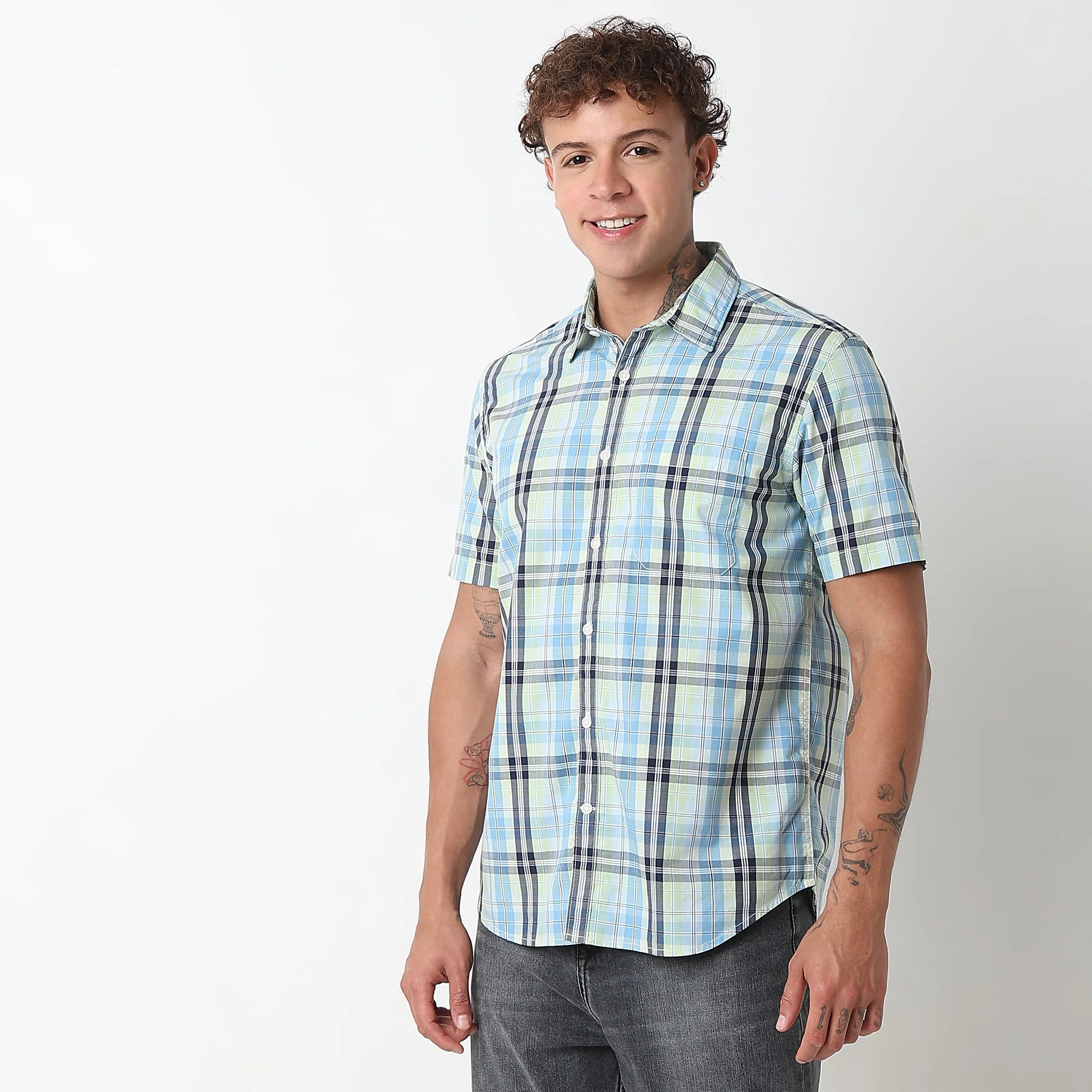 Regular Fit Checkered Shirt - Image 5