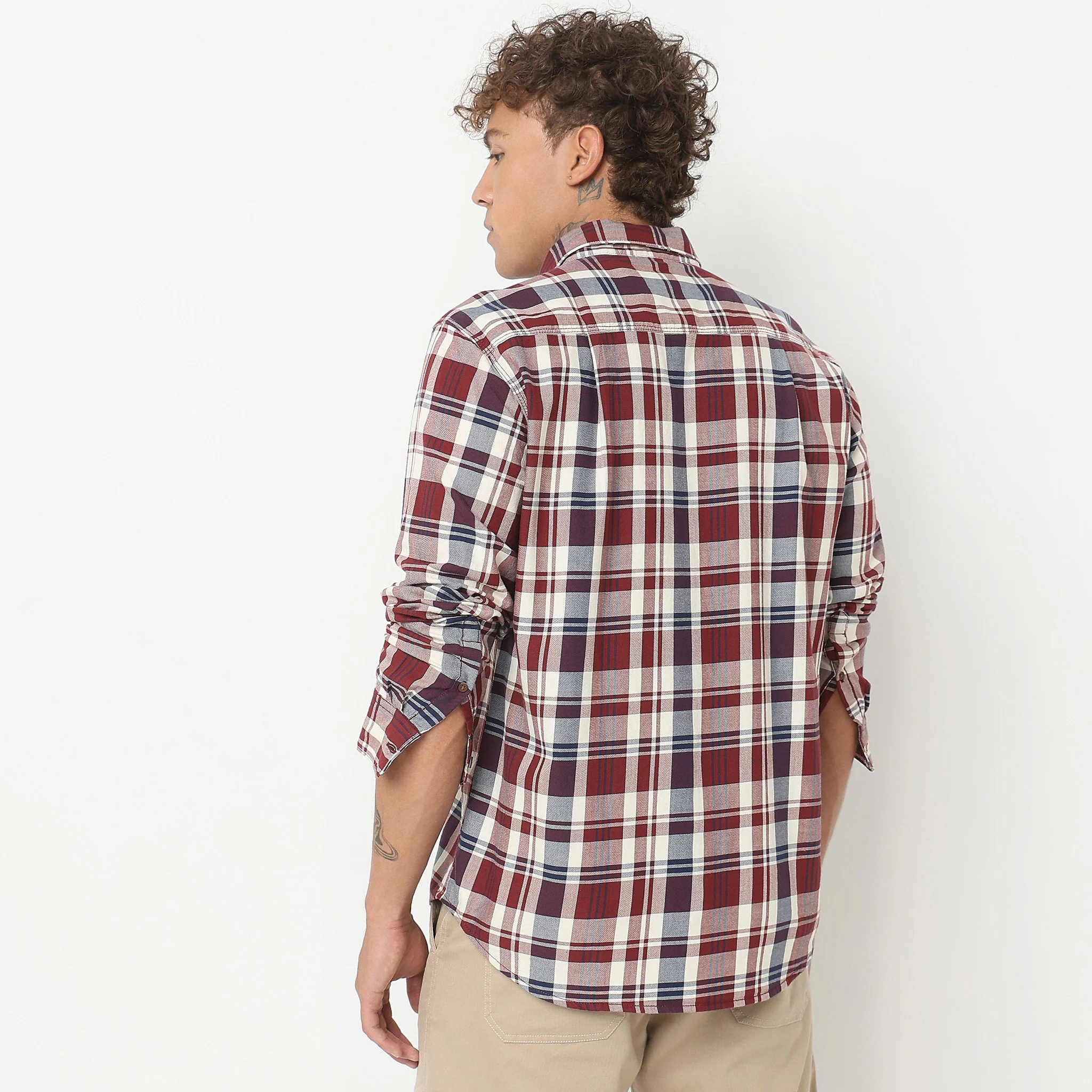 Regular Fit Checkered Shirt - Image 3