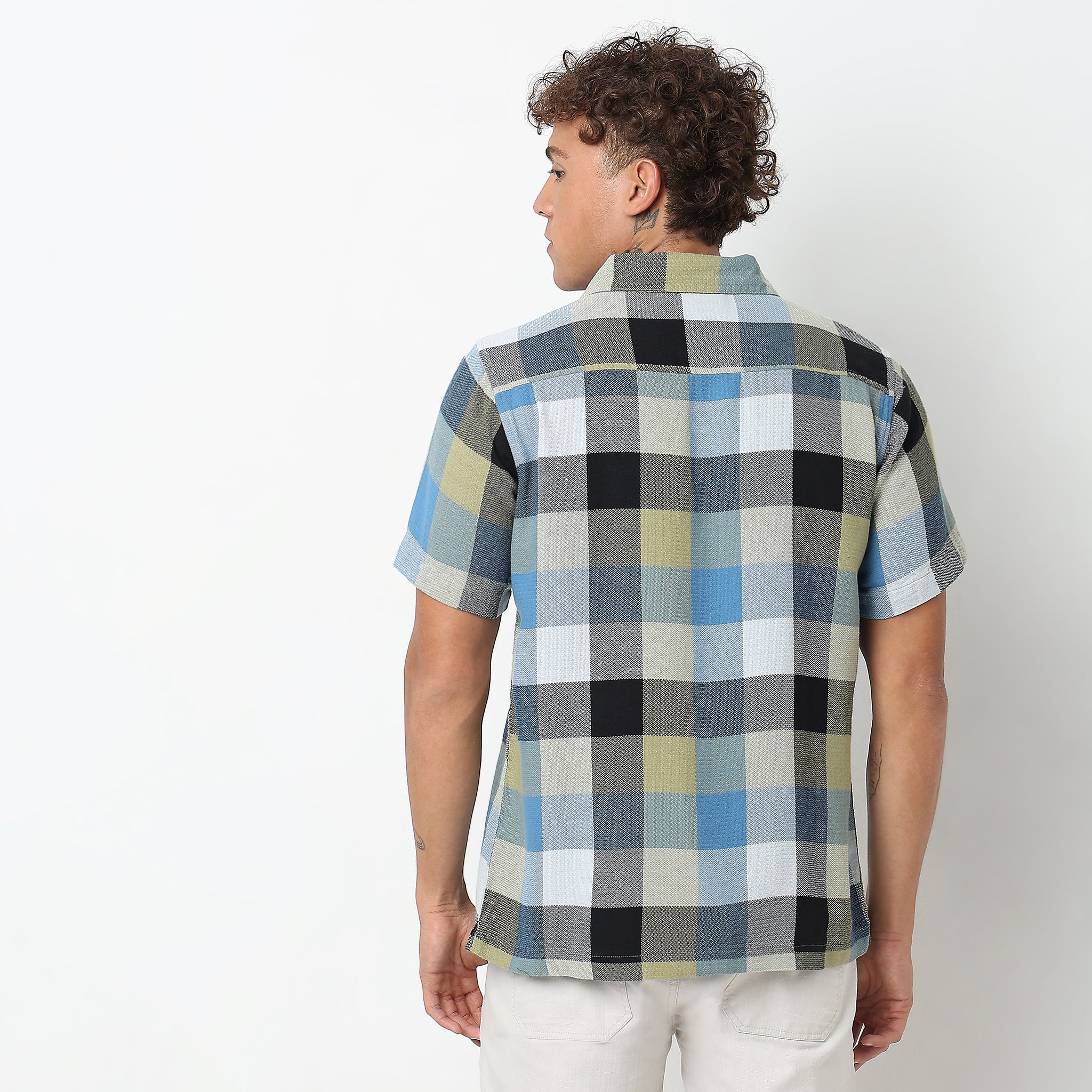 Regular Fit Checkered Shirt - Image 3