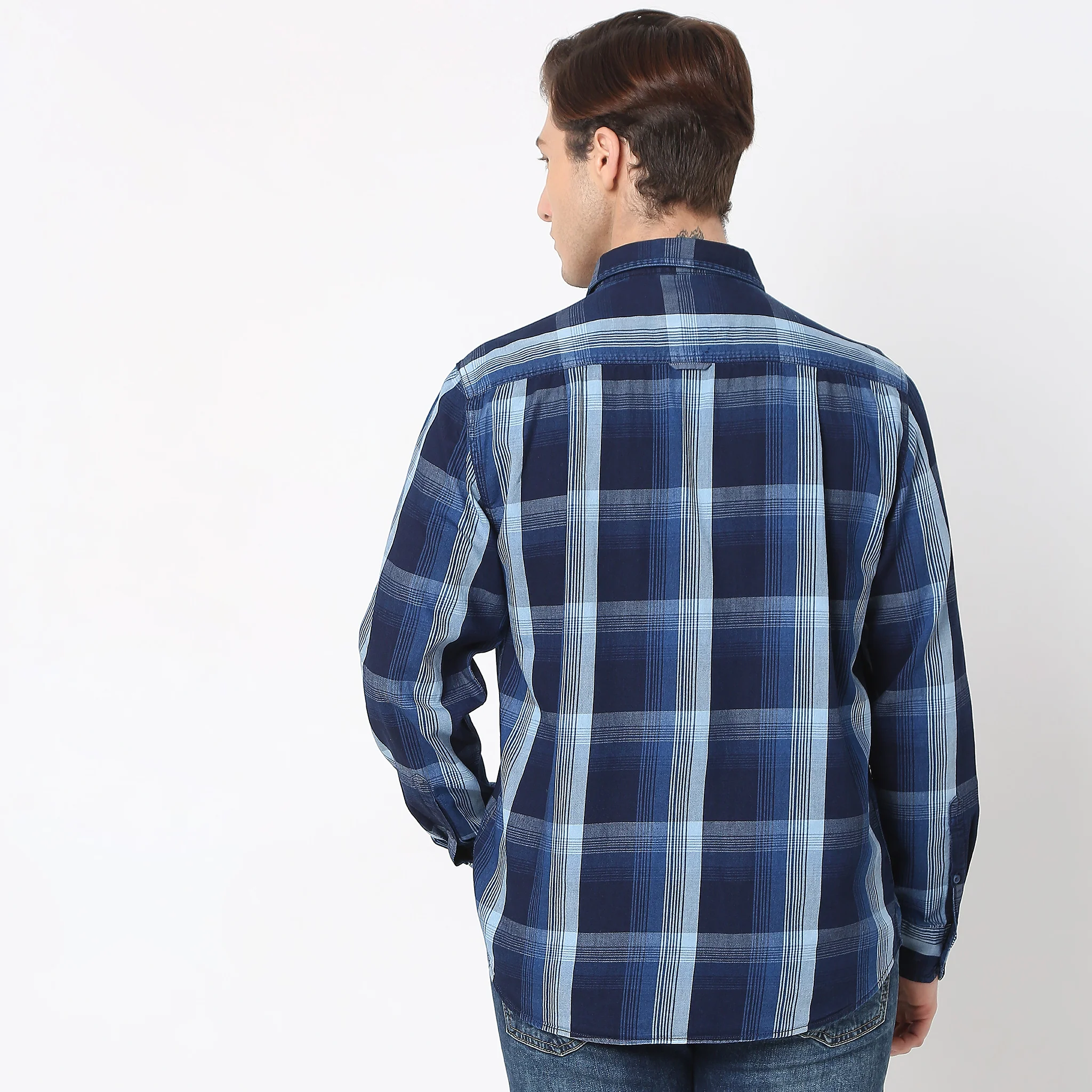 Cruiser™ Authentic Indigo Shirt Regular Fit Shirt Classic Checks Perfect Denim Companion - Image 3