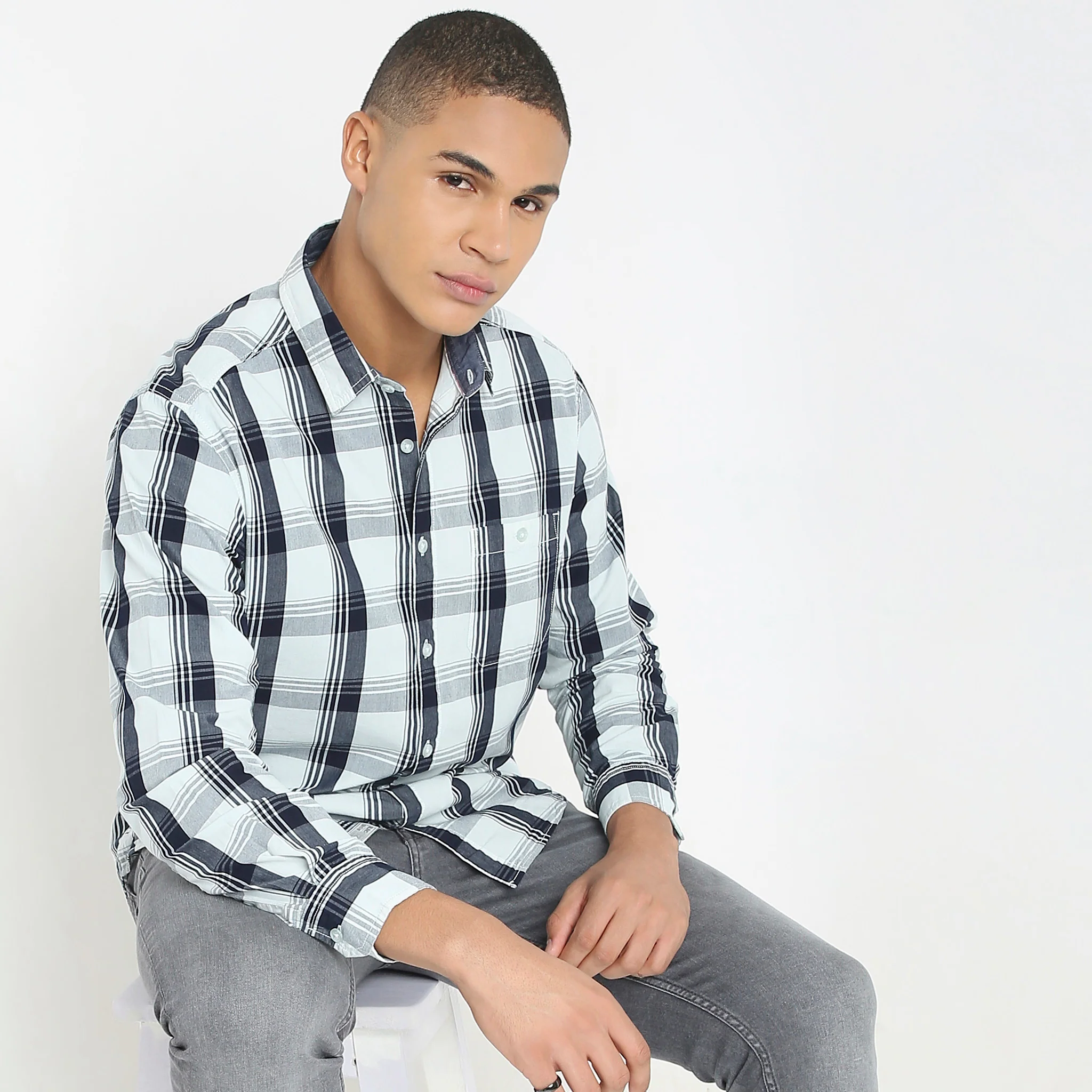 Cruiser™ Authentic Indigo Regular Fit Shirt Classic Checks Original Style - Image 2