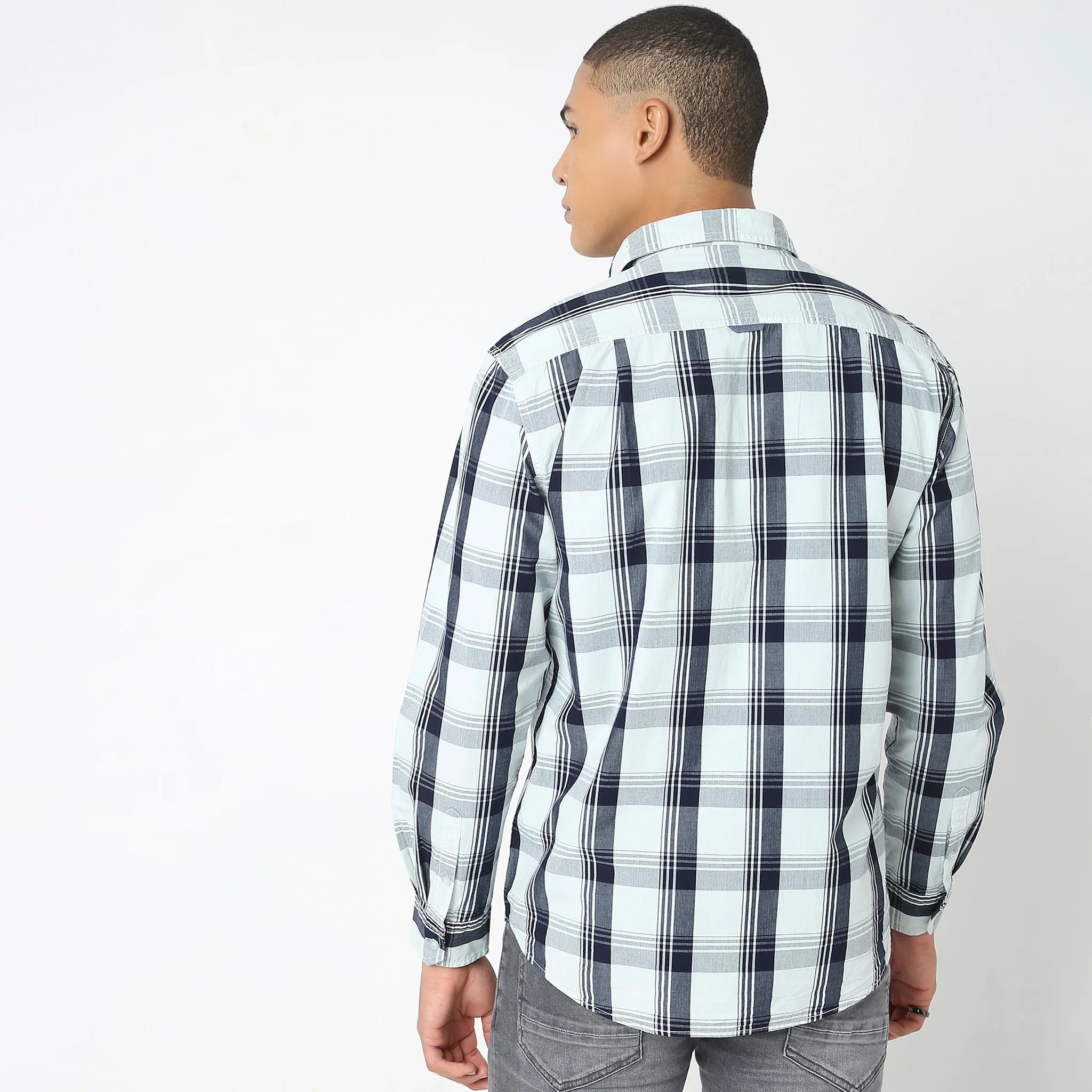 Cruiser™ Authentic Indigo Regular Fit Shirt Classic Checks Original Style - Image 3