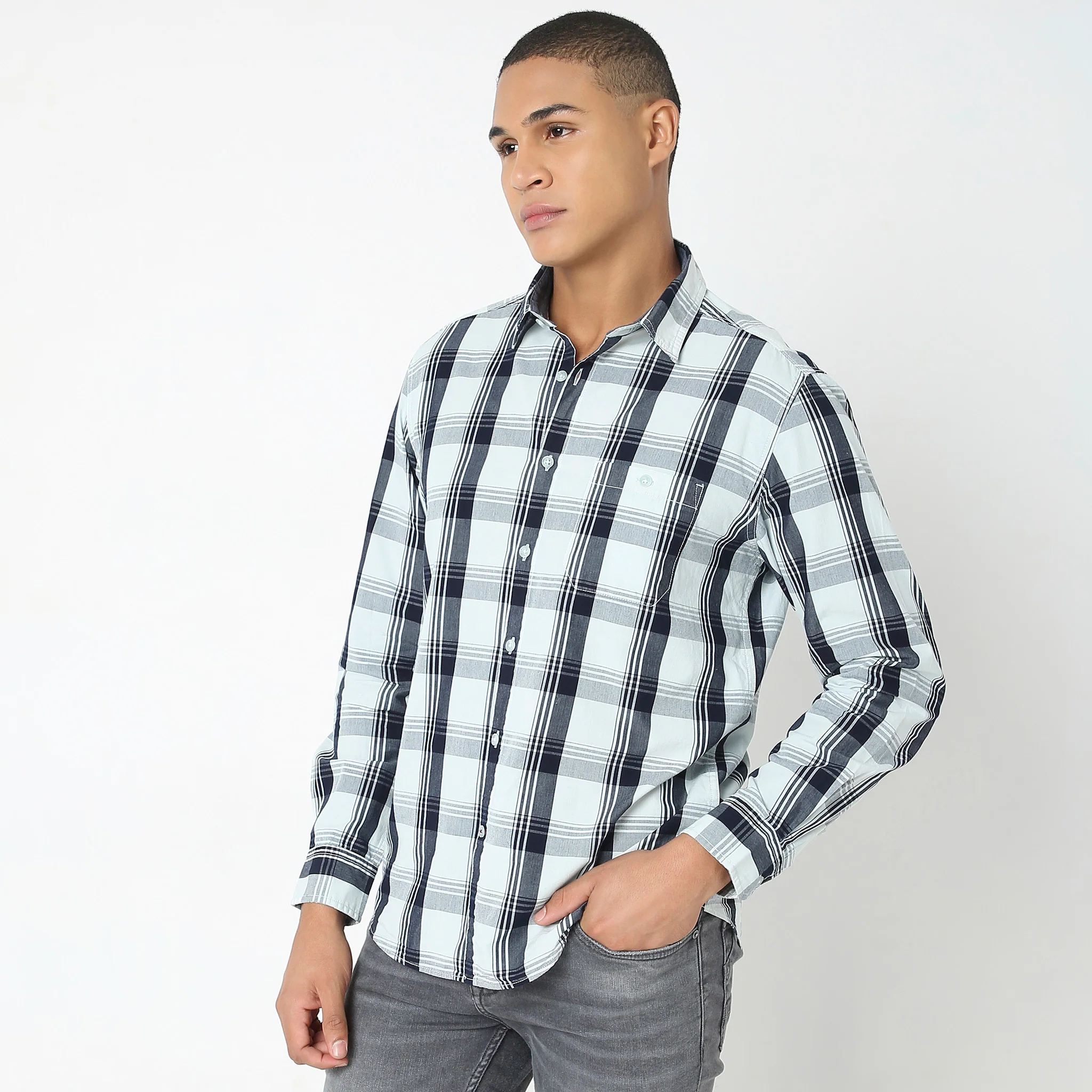 Cruiser™ Authentic Indigo Regular Fit Shirt Classic Checks Original Style - Image 5