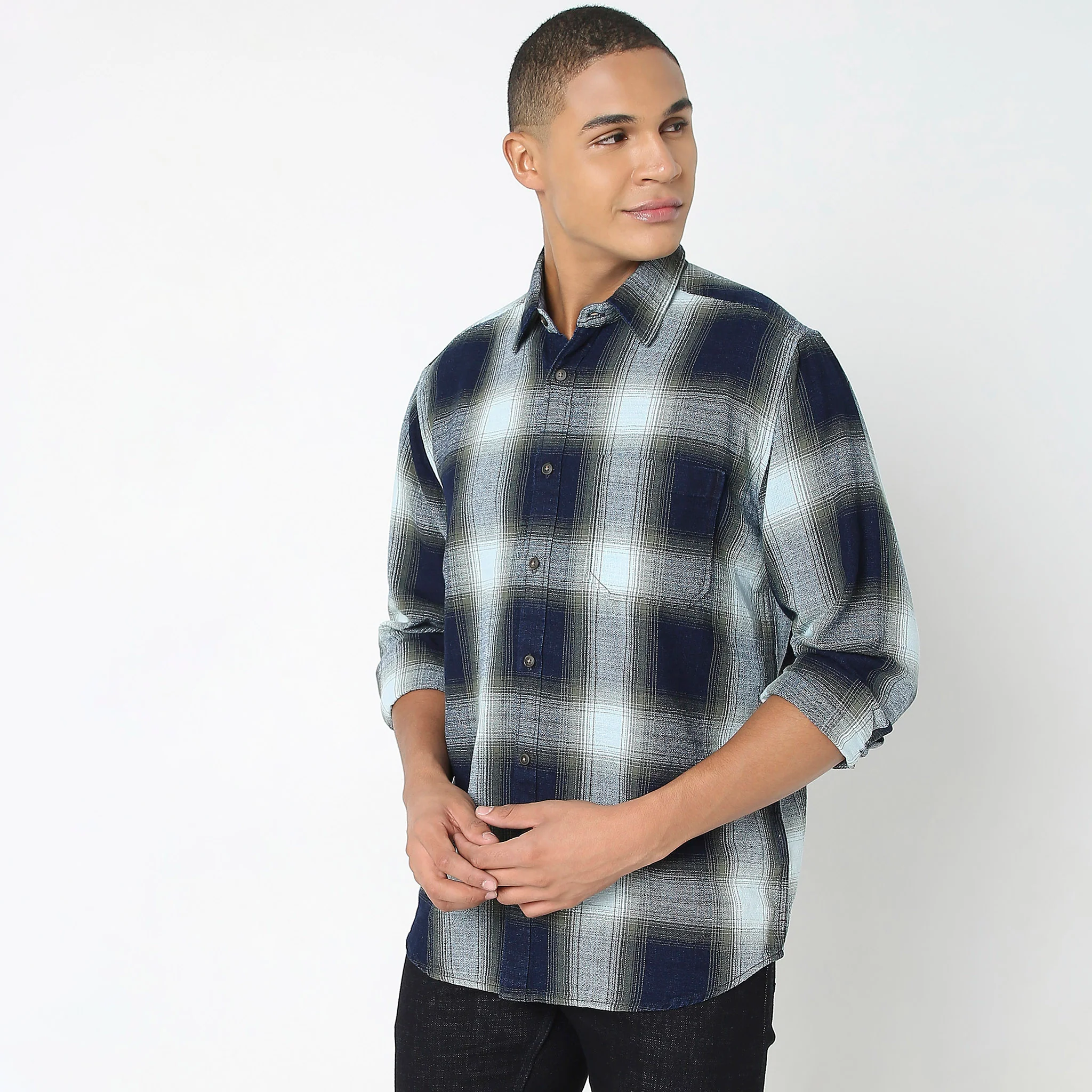 Regular Fit Checkered Shirt - Image 5