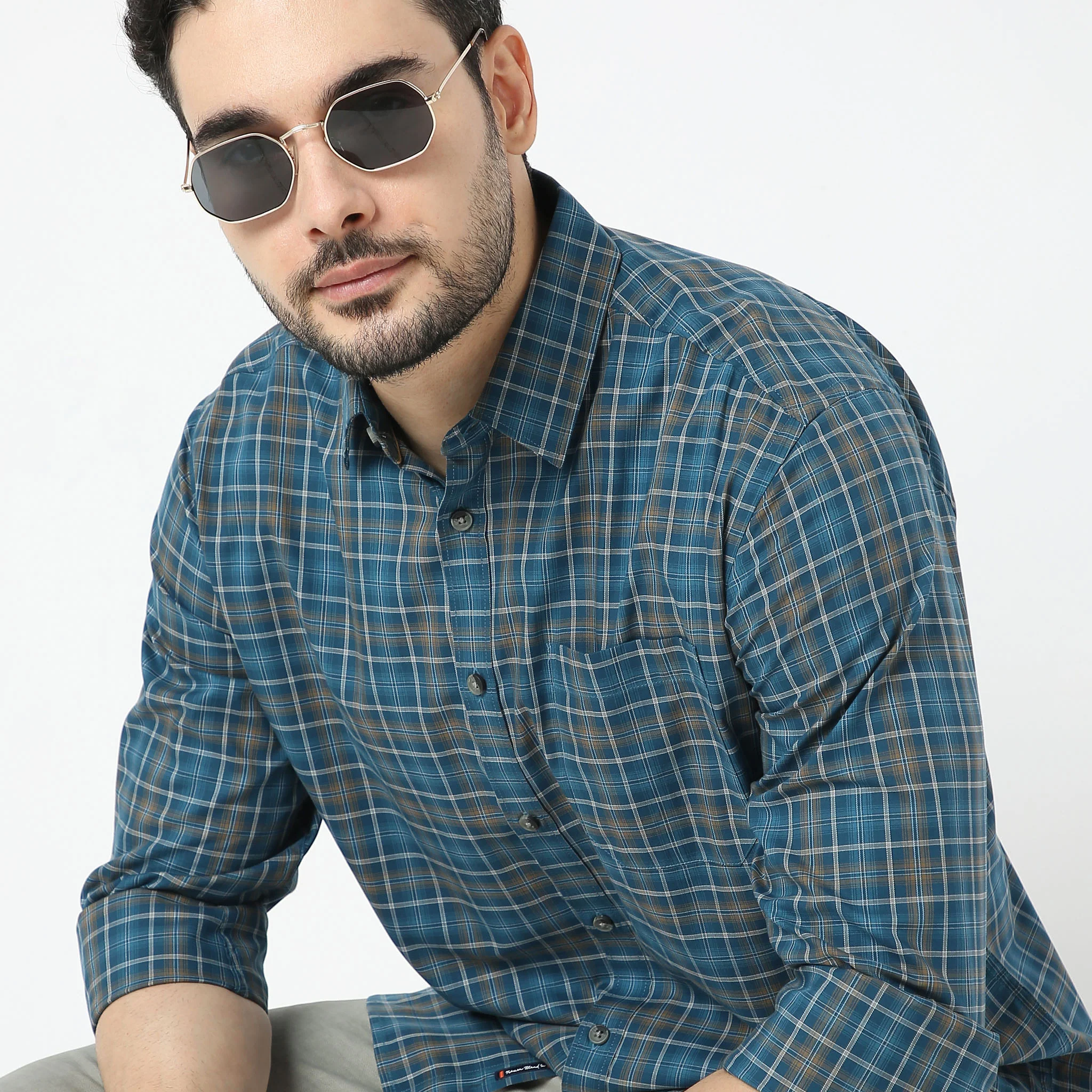 Extra Fine Twill™ - Premium Fine 60's Cotton - Yarn Dyed LA Finish - Regular Fit Checkered Shirt - Image 4