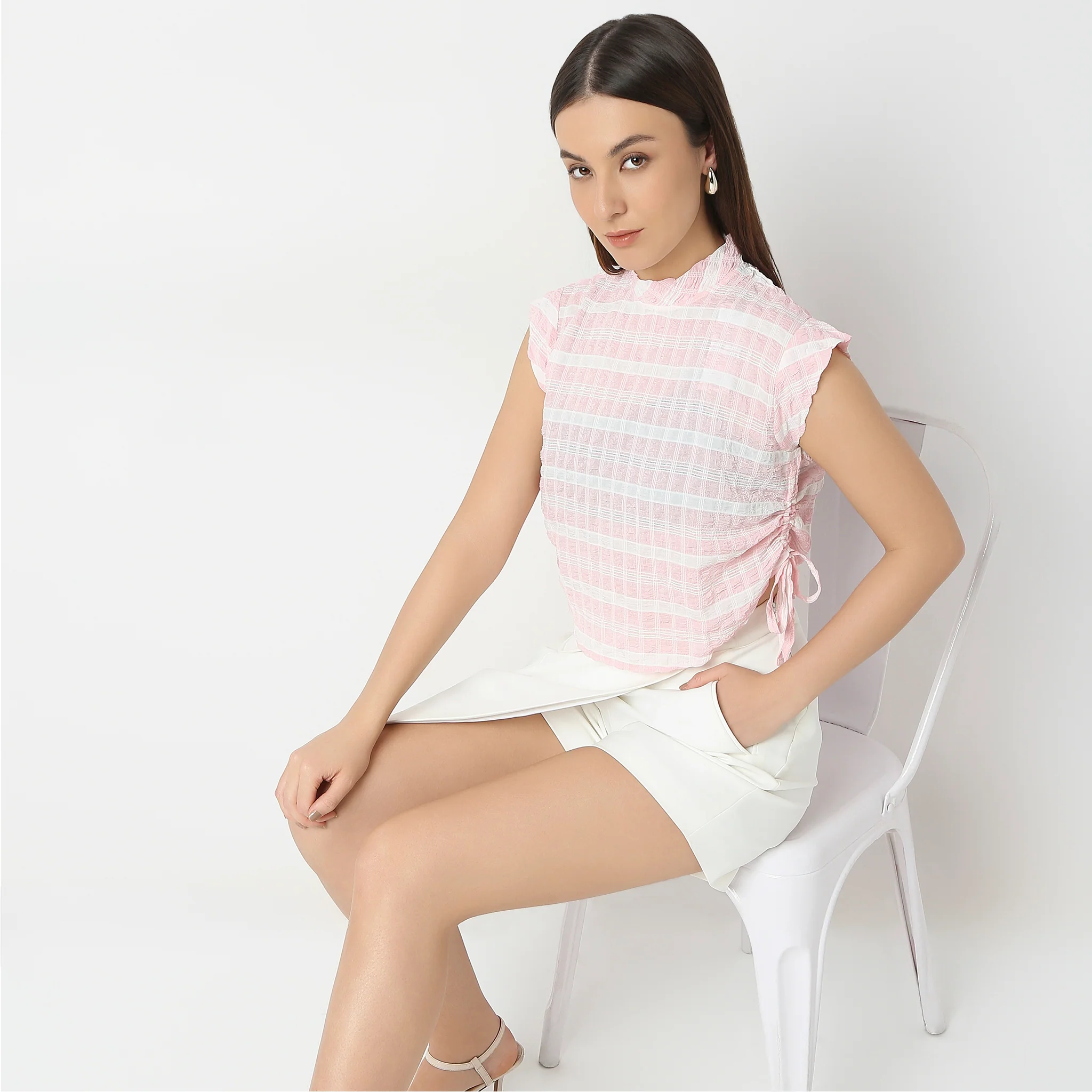 Regular Fit Checkered Top - Image 5