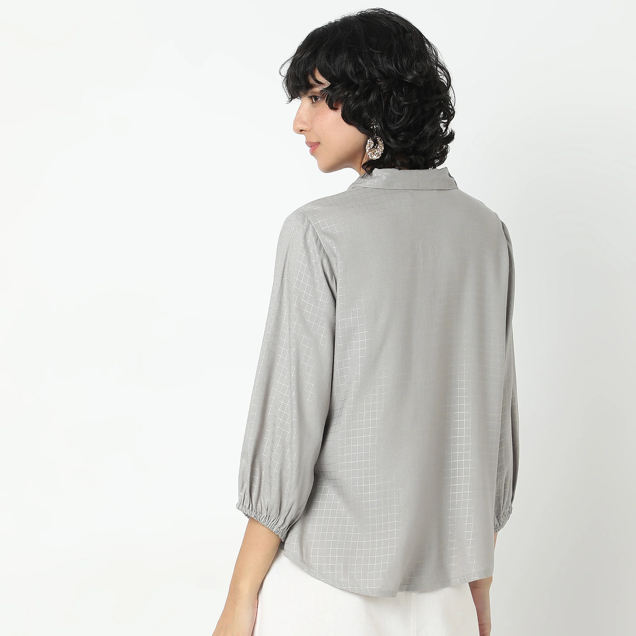 Regular Fit Checkered Tunic - Image 3