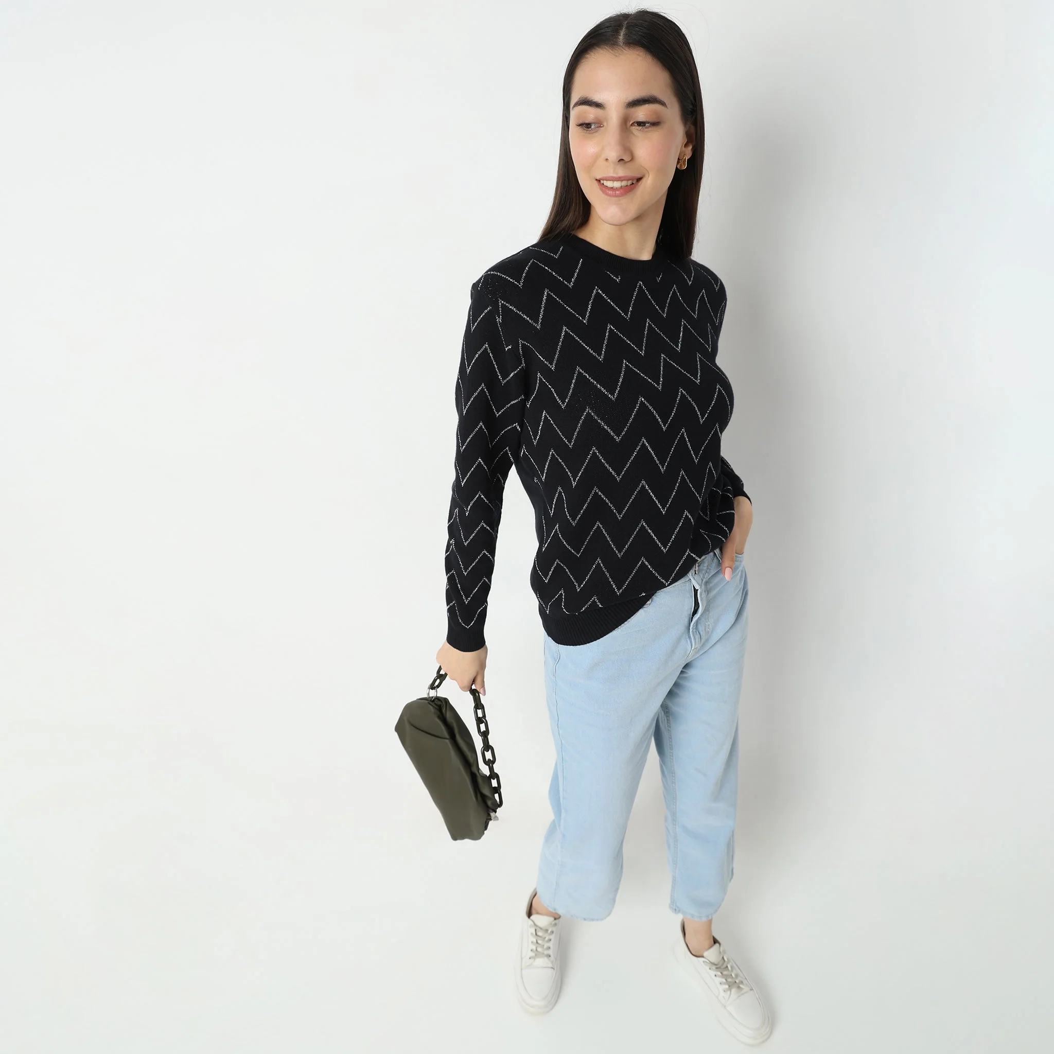 Regular Fit Chevron Sweater - Image 6