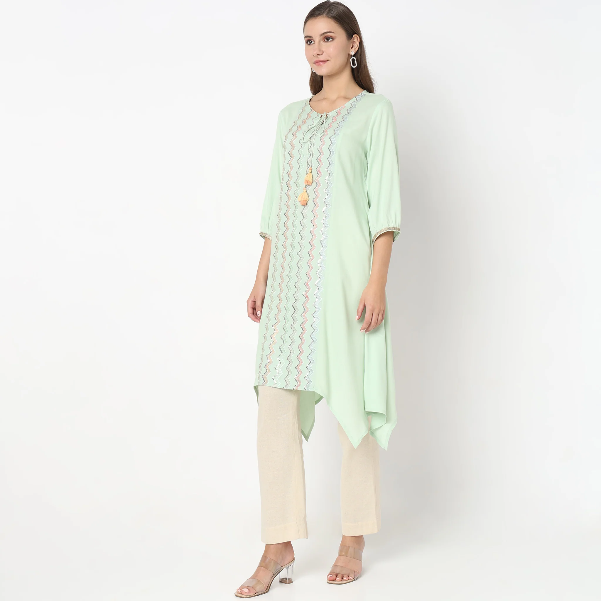 Mid Flare Embellished Kurta - Image 5