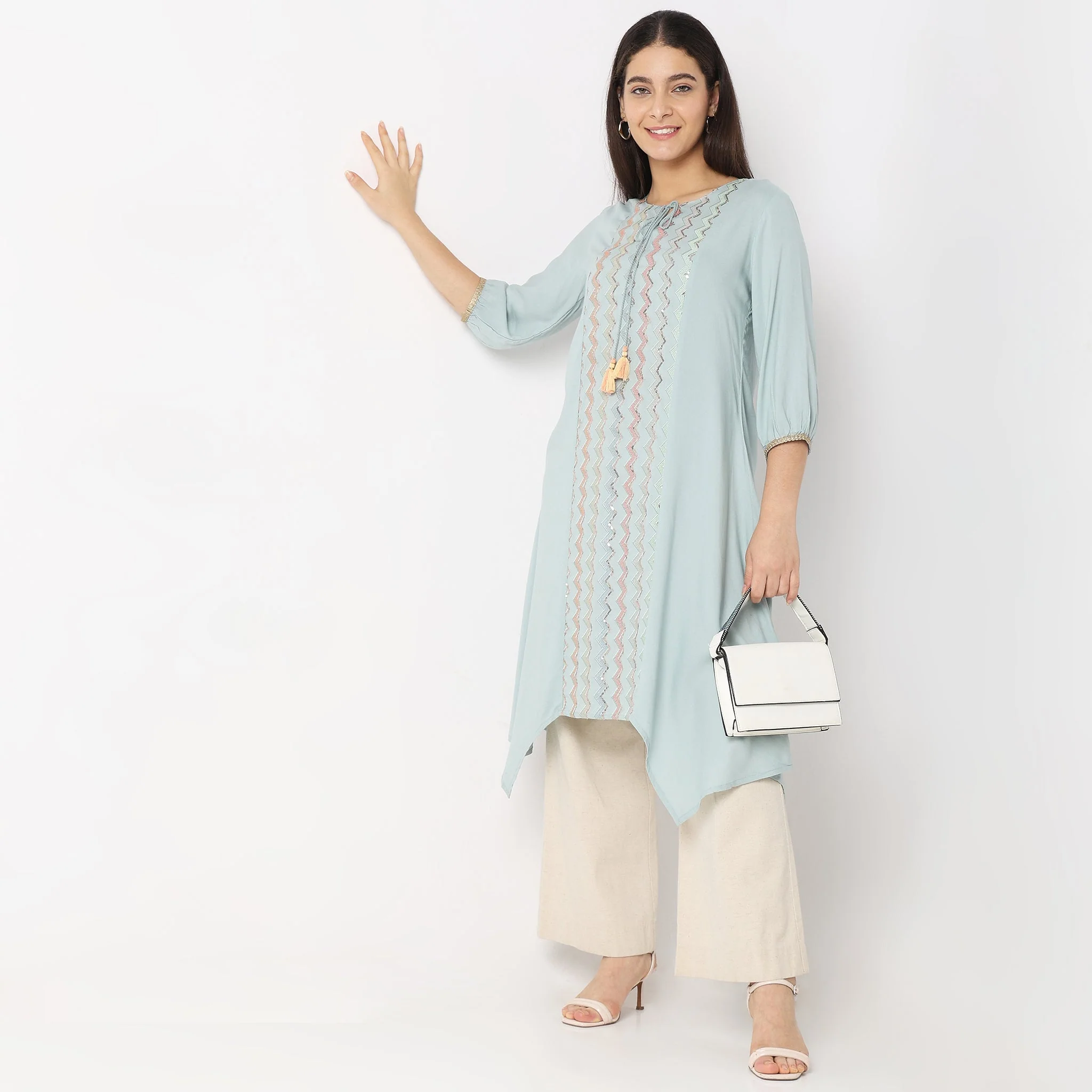 Mid Flare Embellished Kurta - Image 6