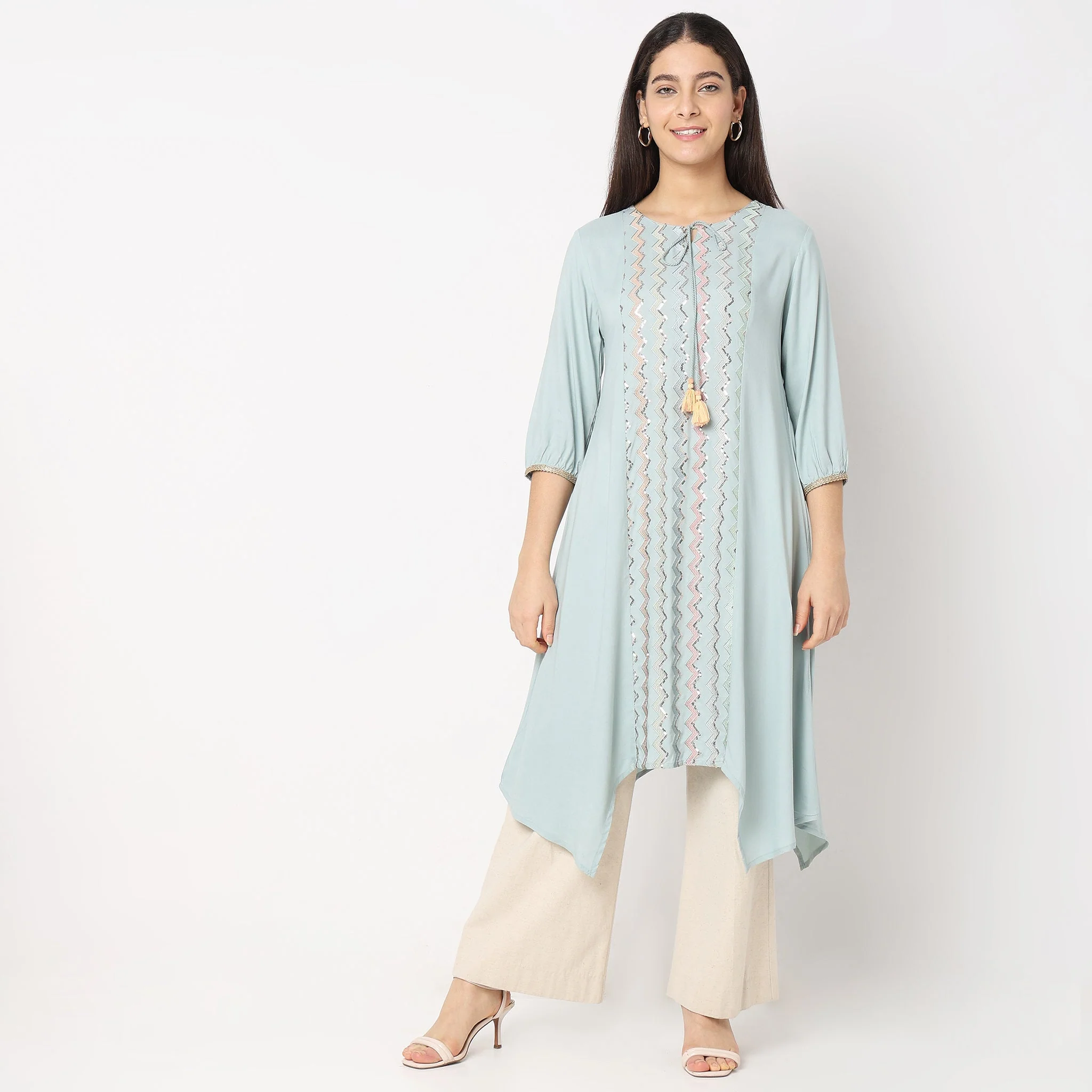 Mid Flare Embellished Kurta - Image 7